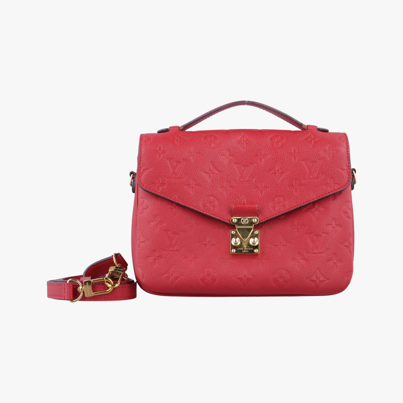 Pre-owned Louis Vuitton Pochette MéTIS MM Scarlet Red Monogram Empreinte M44155 shoulderbag | stylenewstar