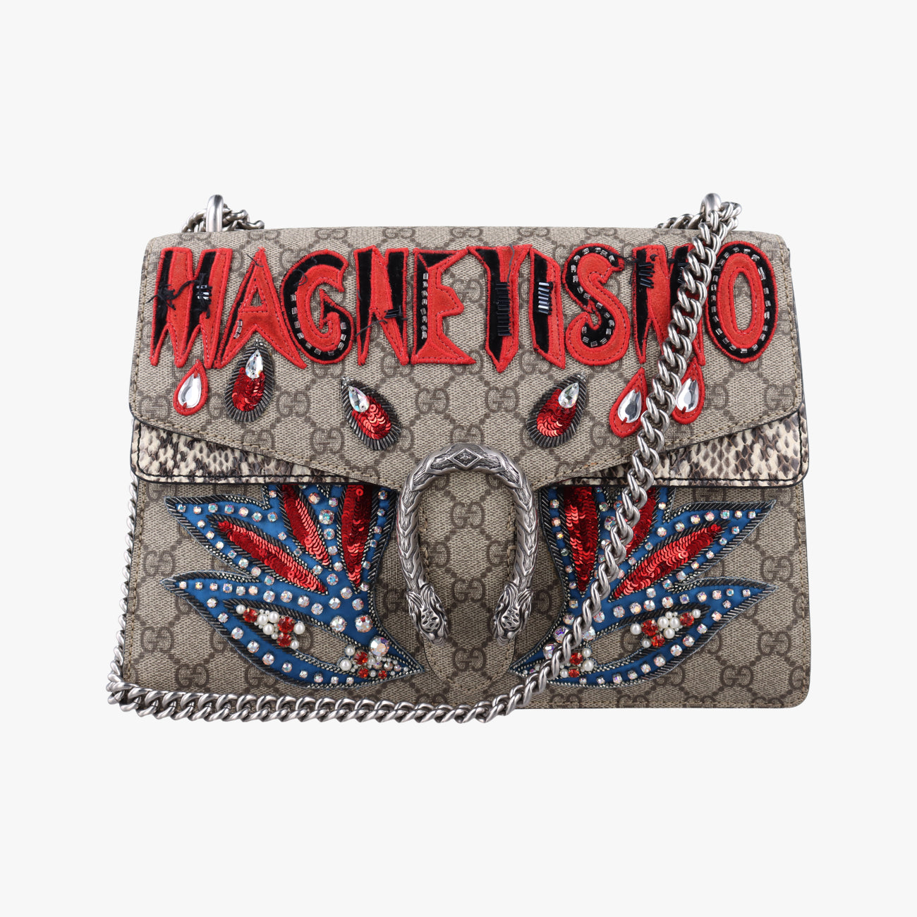 Dionysus Beige×Multicolour PVC coated canvas x snakeskin H024772053