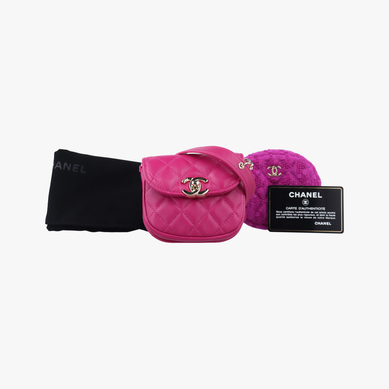 CC Waist Coin Purse Purple lambskin×fabric 29000495