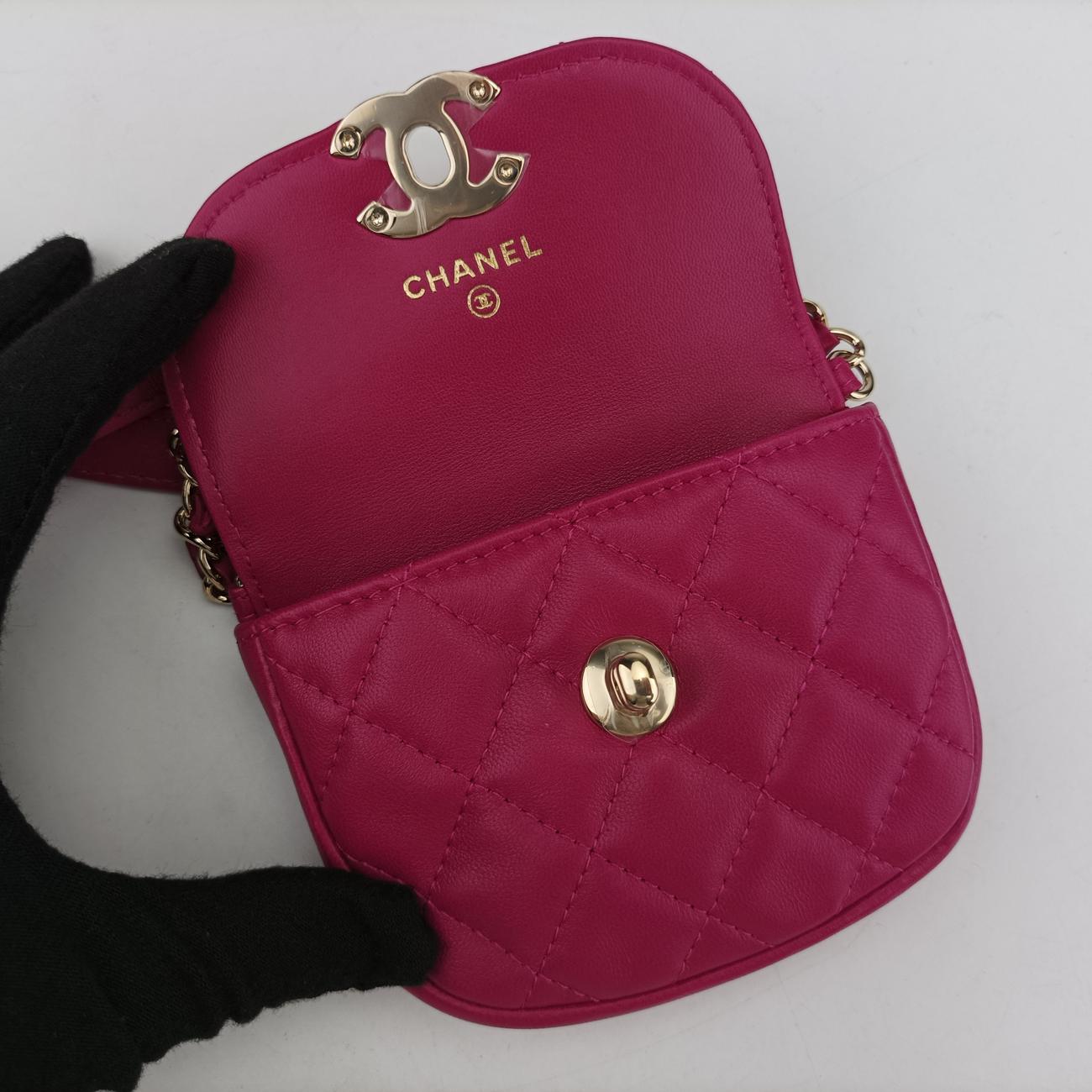 CC Waist Coin Purse Purple lambskin×fabric 29000495