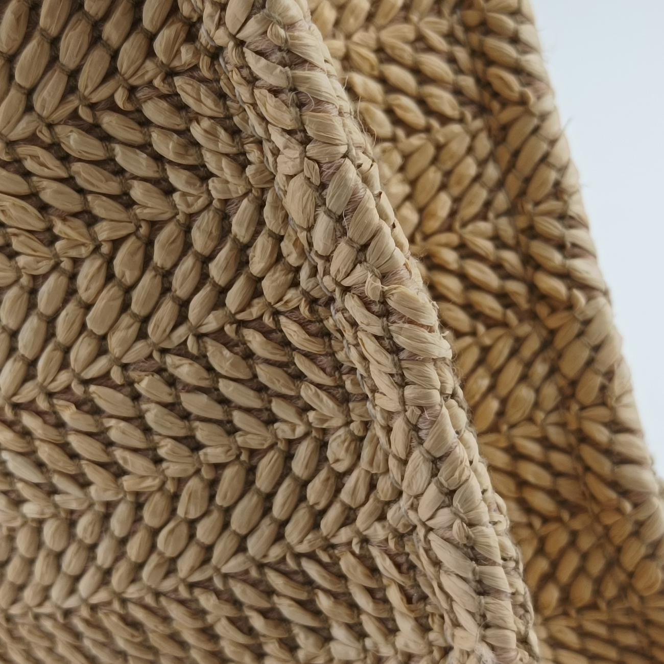 Pre-owned Gucci Super Mini Straw-Effect Brown×beige straw×Leather 780083 shoulderbag | stylenewstar