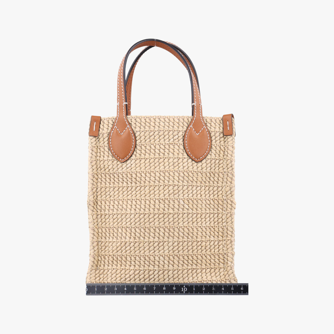 Pre-owned Gucci Super Mini Straw-Effect Brown×beige straw×Leather 780083 shoulderbag | stylenewstar