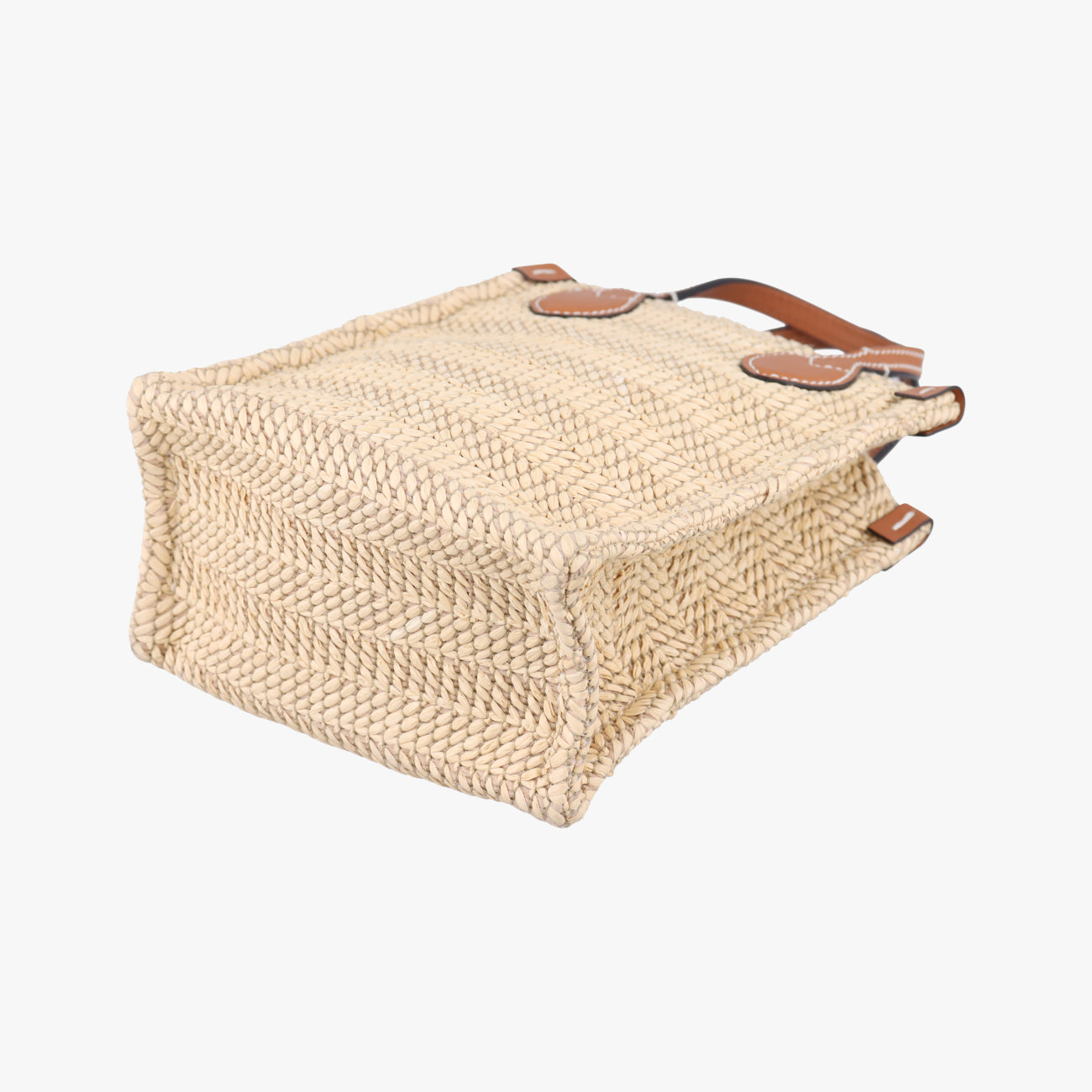 Pre-owned Gucci Super Mini Straw-Effect Brown×beige straw×Leather 780083 shoulderbag | stylenewstar