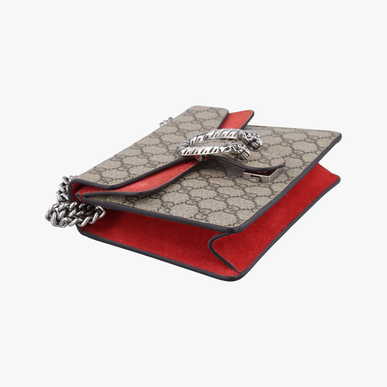 Pre-owned Gucci Dionysus beige×red PVC coated canvas × suede 421970 shoulderbag | stylenewstar