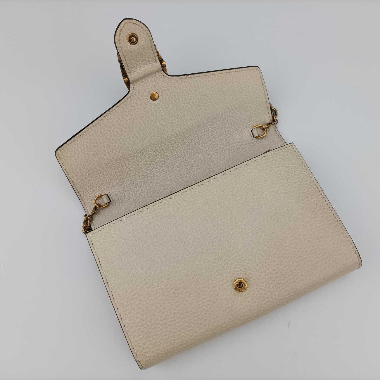 Pre-owned Gucci Dionysus White Leather 521553 shoulderbag | stylenewstar