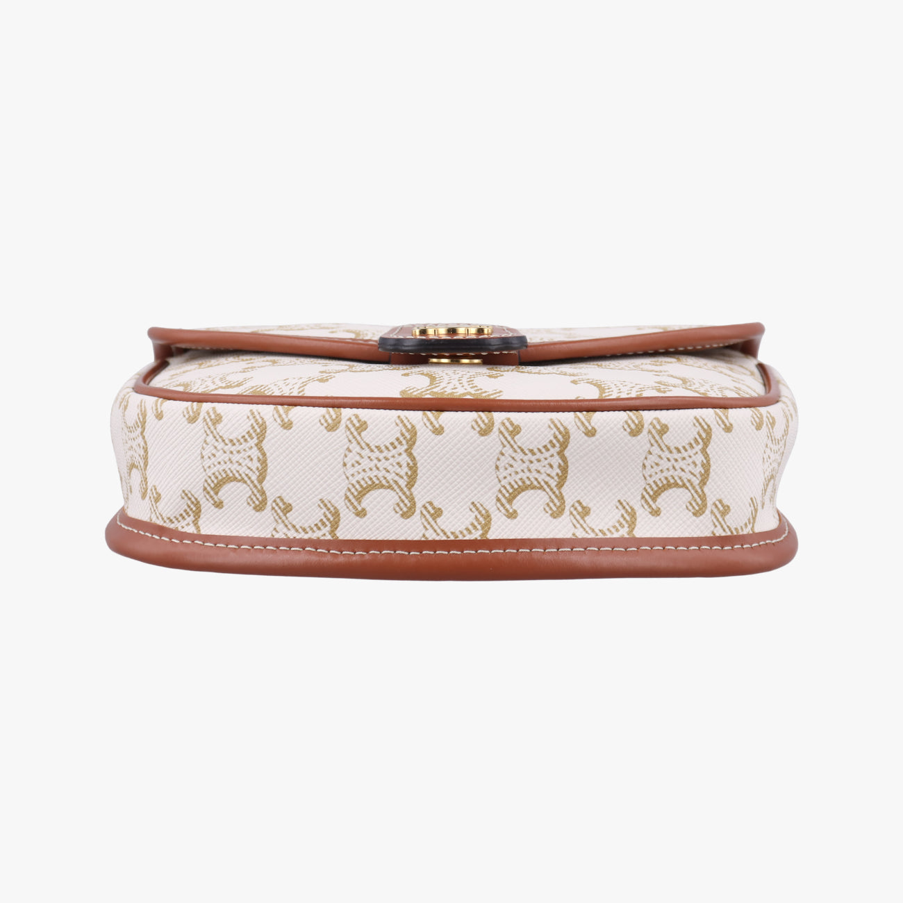 Vintage Celine Triomphe Mini Besace White×brown PVC coated canvas  shoulderbag | stylenewstar