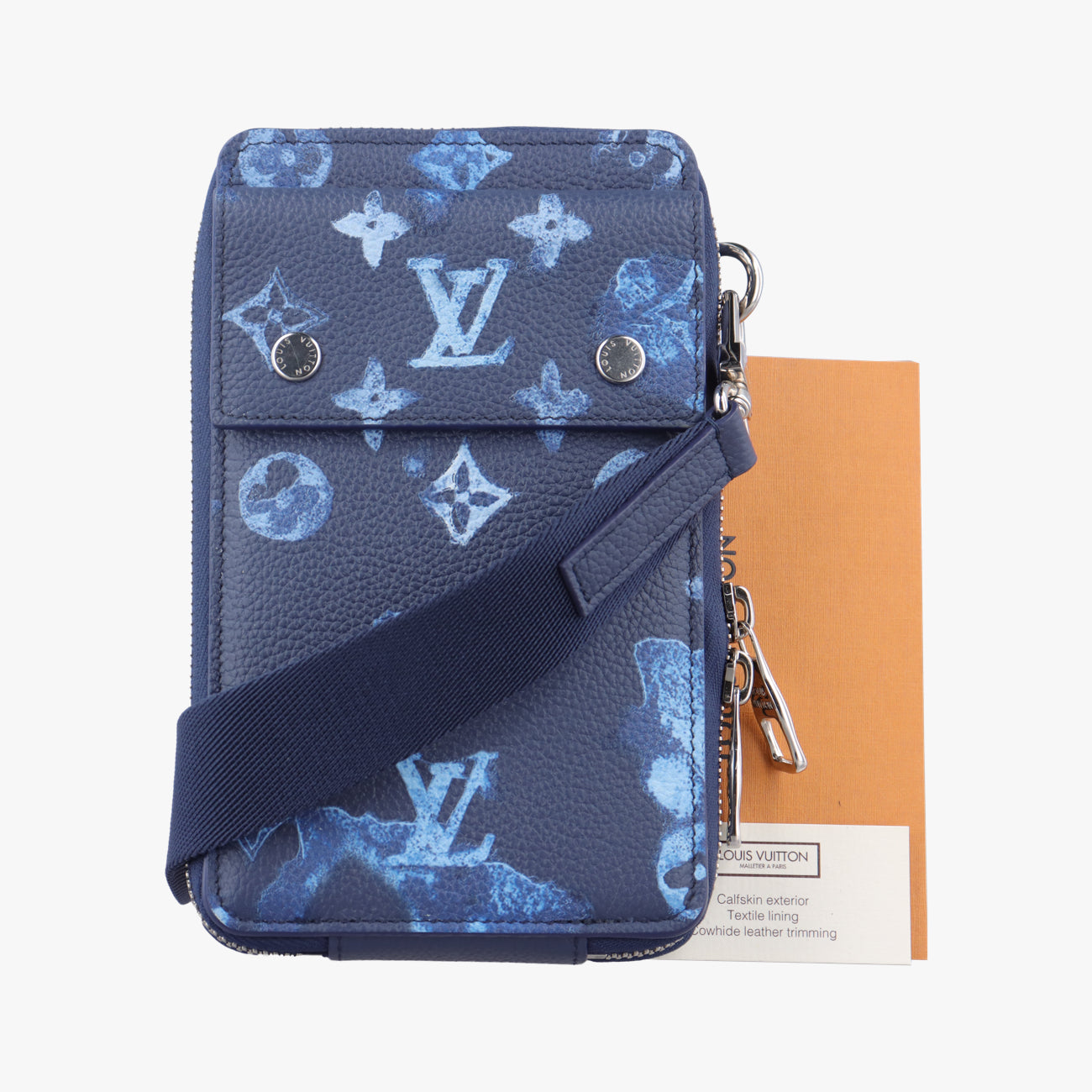 Pre-owned Louis Vuitton Watercolor Phone Pouch Navy Monogram Watercolor M80466 shoulderbag | stylenewstar