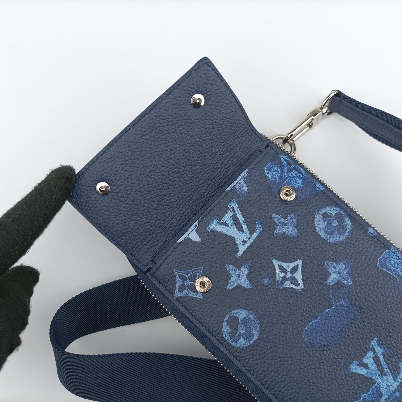 Pre-owned Louis Vuitton Watercolor Phone Pouch Navy Monogram Watercolor M80466 shoulderbag | stylenewstar
