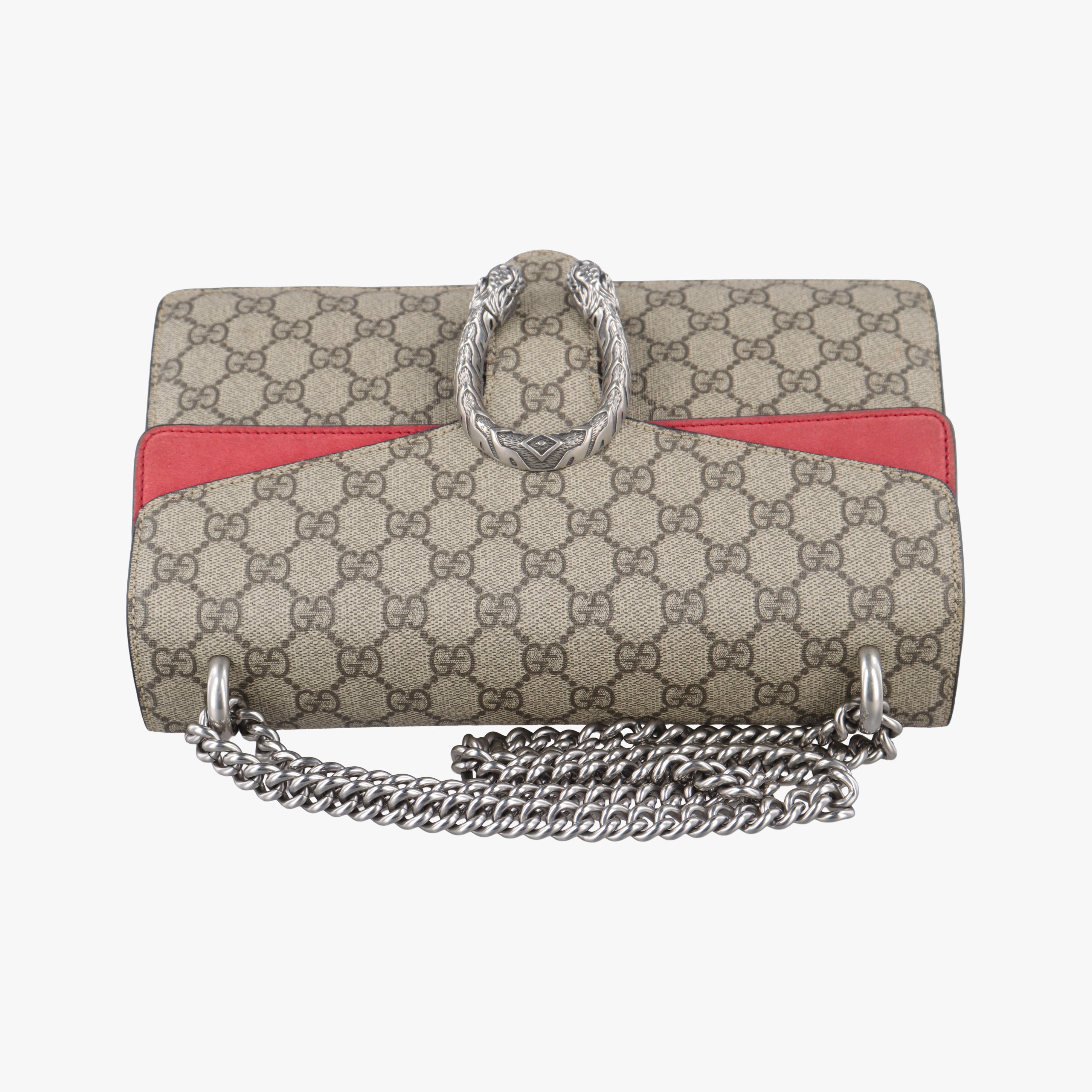 Pre-owned Gucci Dionysus beige×red Suede x leather 400249 shoulderbag | stylenewstar