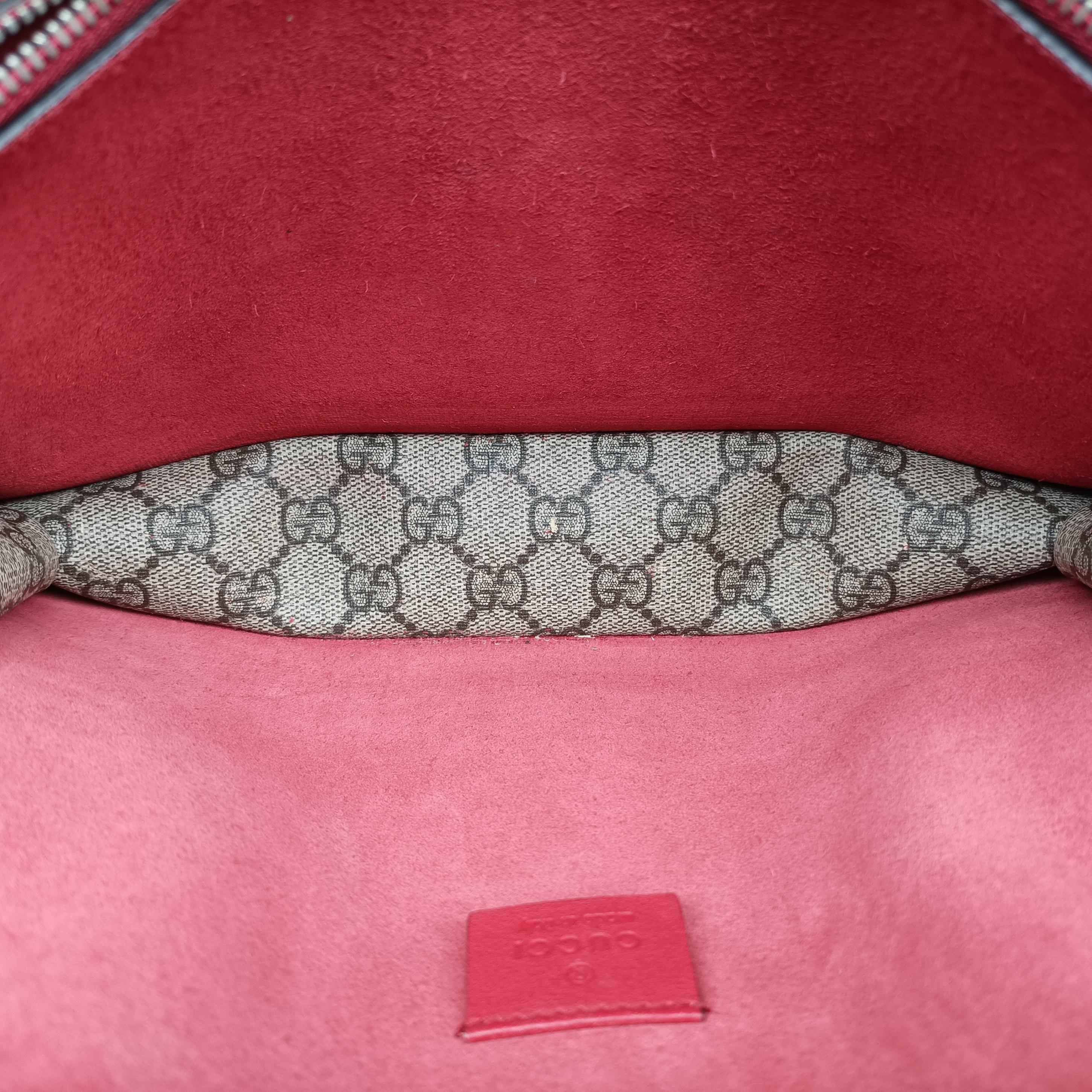 Pre-owned Gucci Dionysus beige×red Suede x leather 400249 shoulderbag | stylenewstar