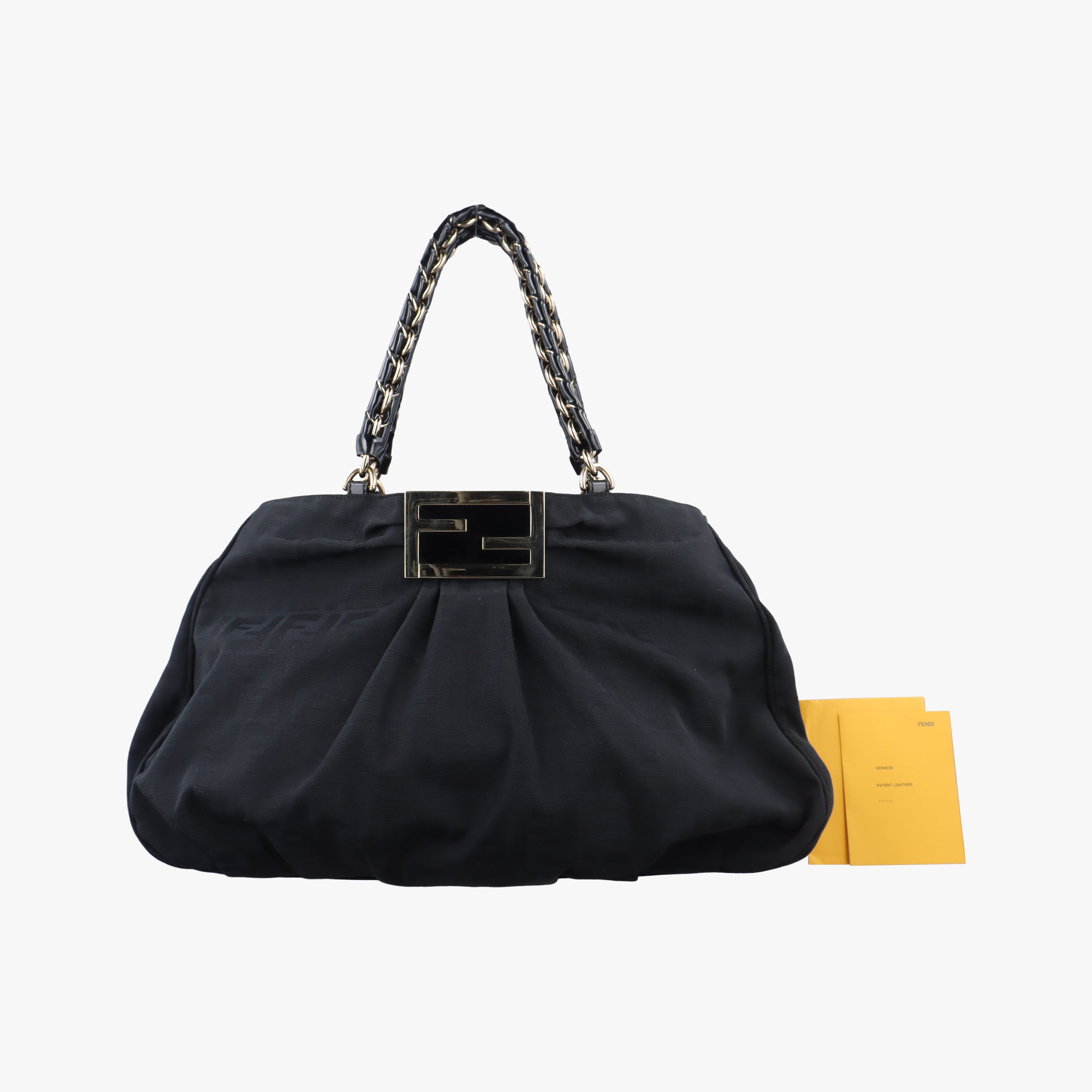 Pre-owned Fendi Mia Black Canvas 8BR616 shoulderbag | stylenewstar