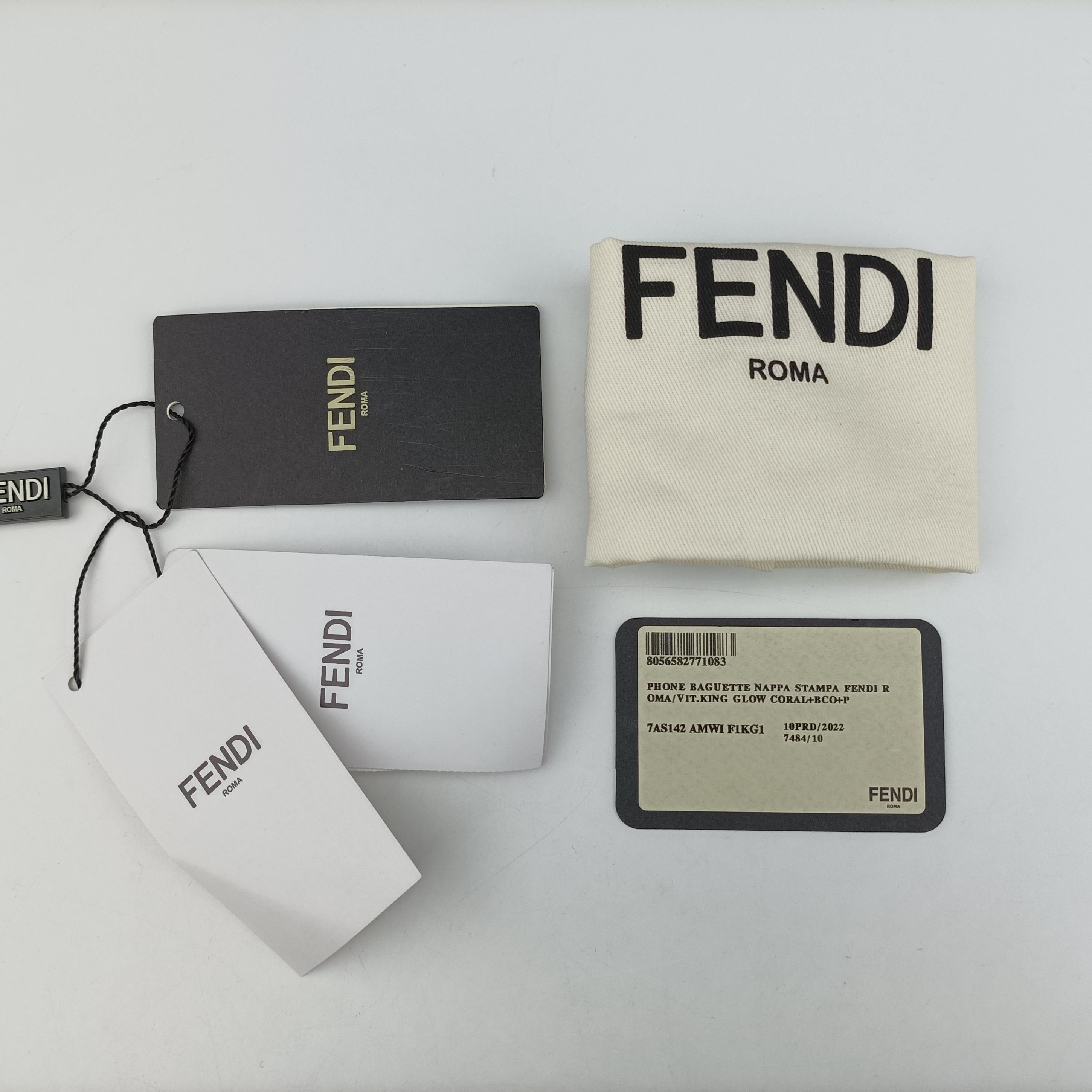 Pre-owned Fendi BAGUETTE Red×white Leather 7AS142 shoulderbag | stylenewstar