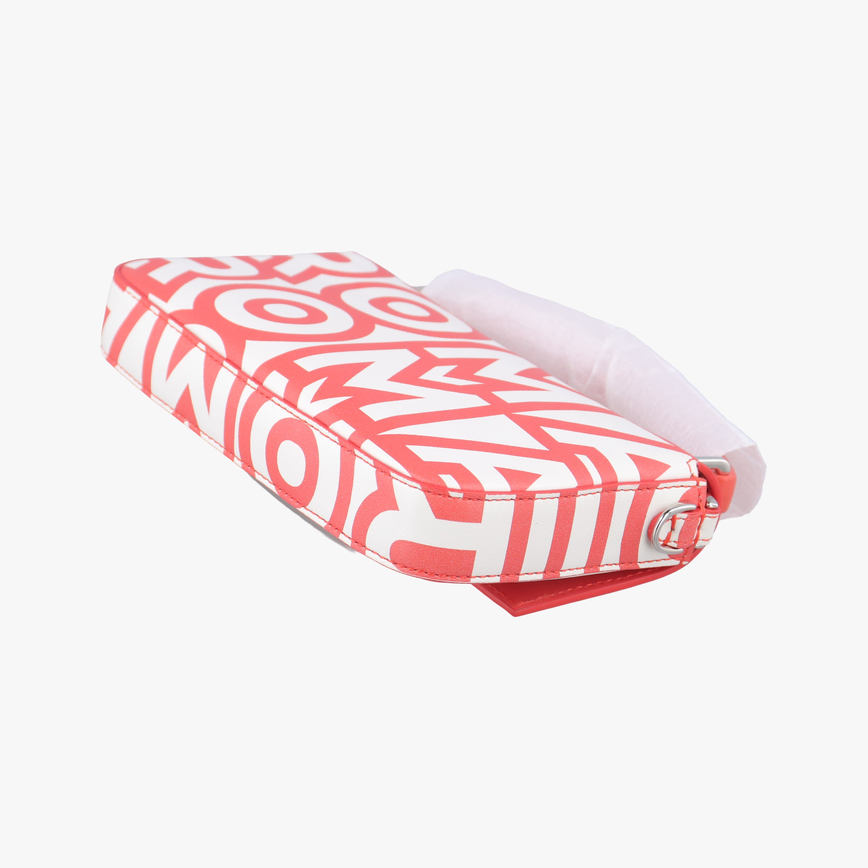 Pre-owned Fendi BAGUETTE Red×white Leather 7AS142 shoulderbag | stylenewstar