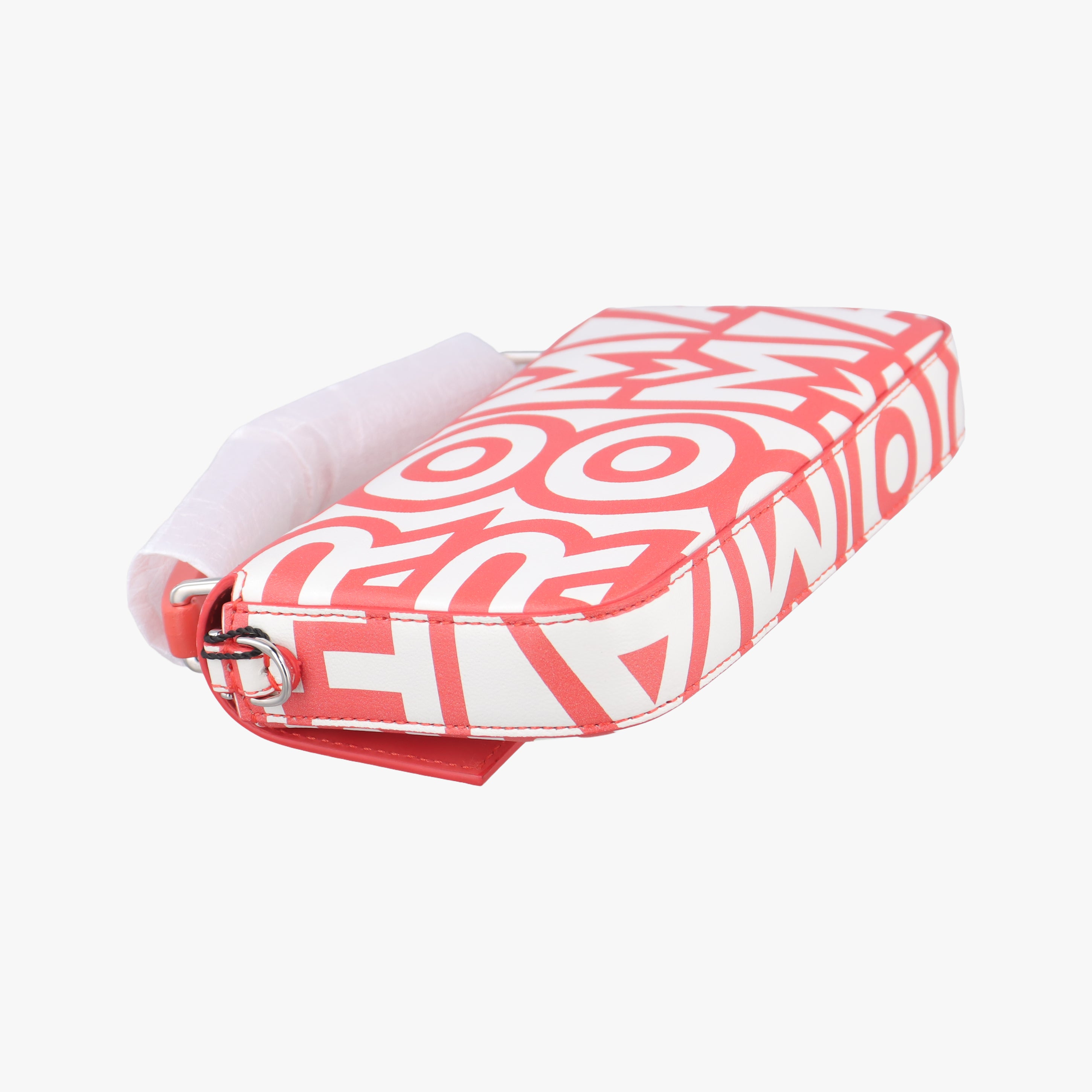 Pre-owned Fendi BAGUETTE Red×white Leather 7AS142 shoulderbag | stylenewstar