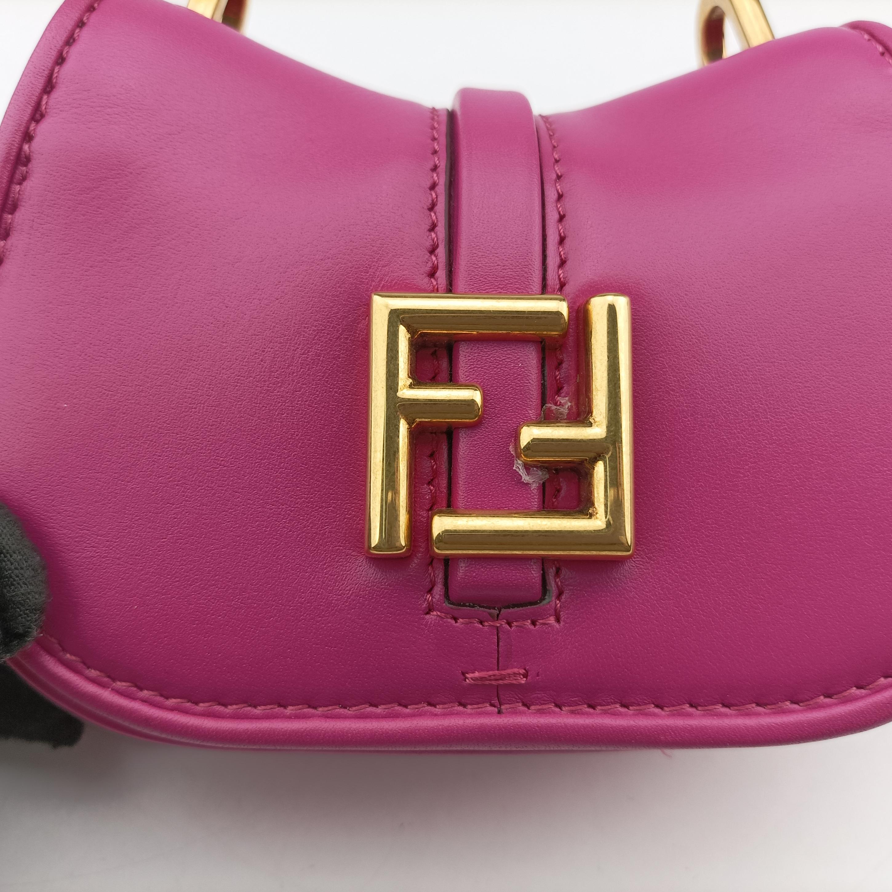 Pre-owned Fendi C'mon Small Pink Leather 7AS219 shoulderbag | stylenewstar