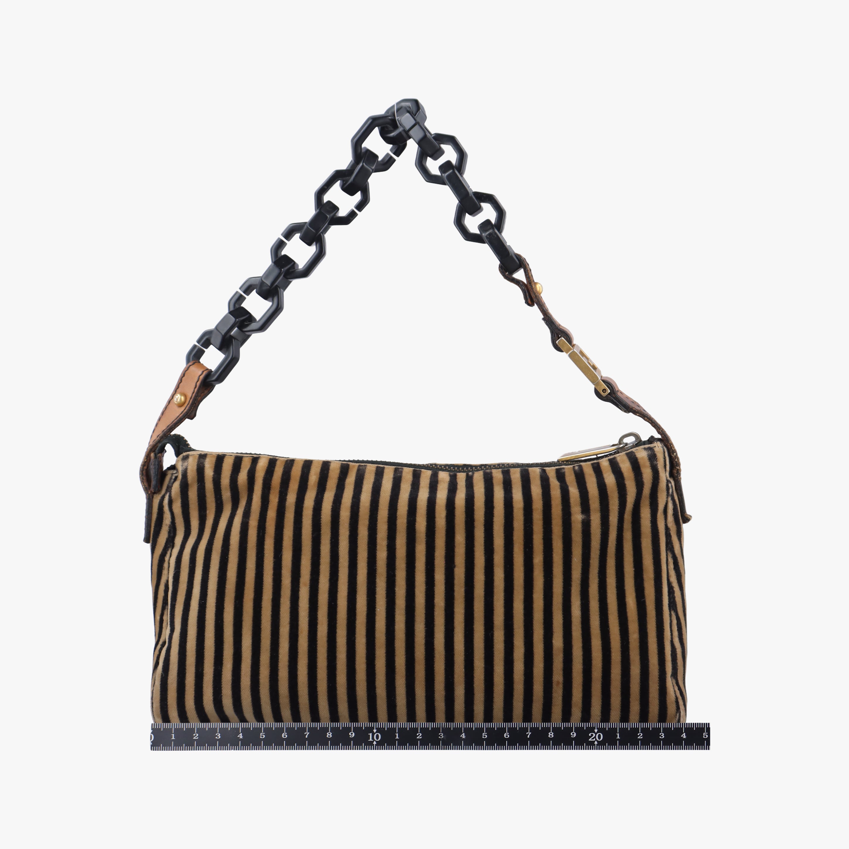 Secondhand Fendi Mamma Baguette Brown x Beige velour 8BR444 shoulderbag | stylenewstar