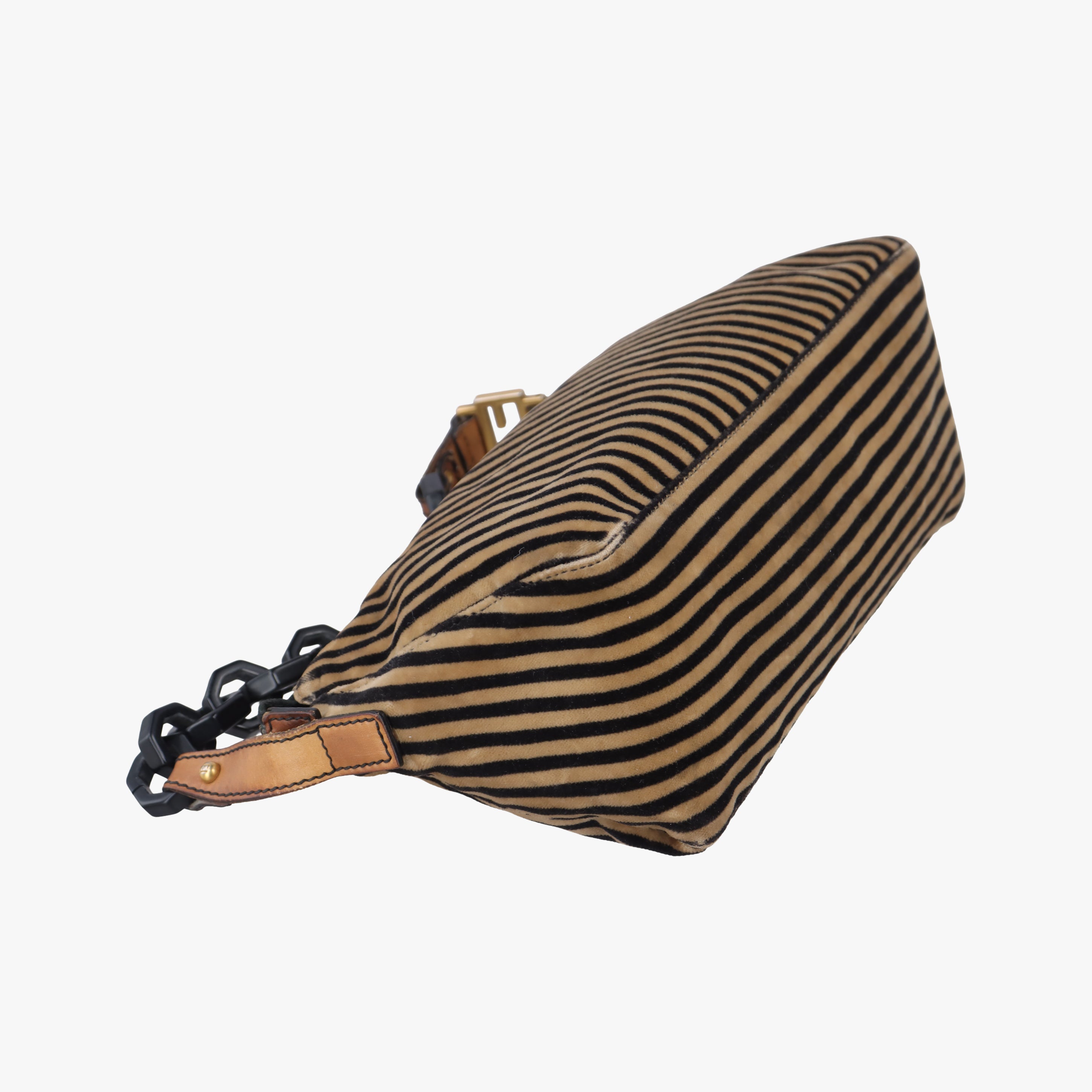 Secondhand Fendi Mamma Baguette Brown x Beige velour 8BR444 shoulderbag | stylenewstar