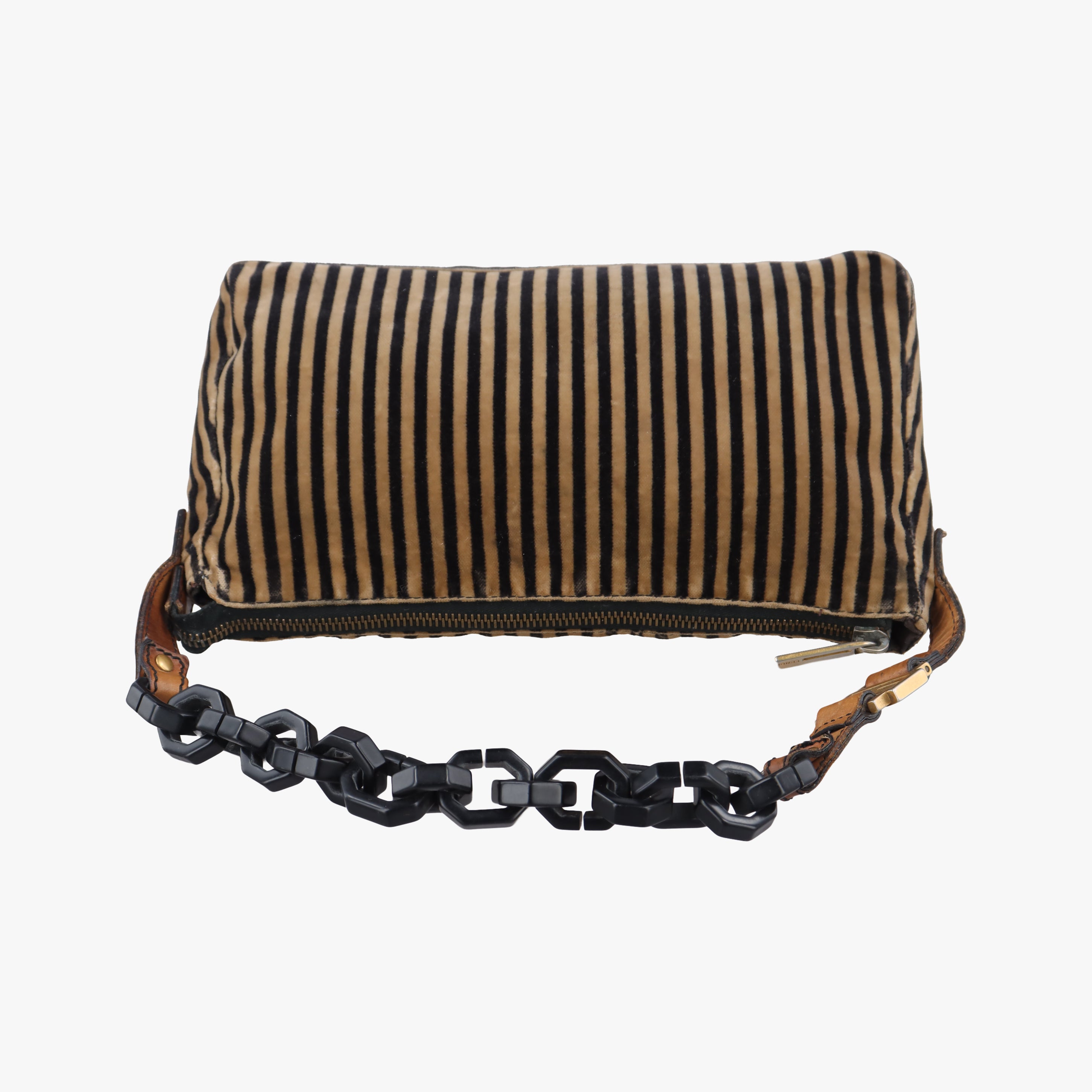 Secondhand Fendi Mamma Baguette Brown x Beige velour 8BR444 shoulderbag | stylenewstar