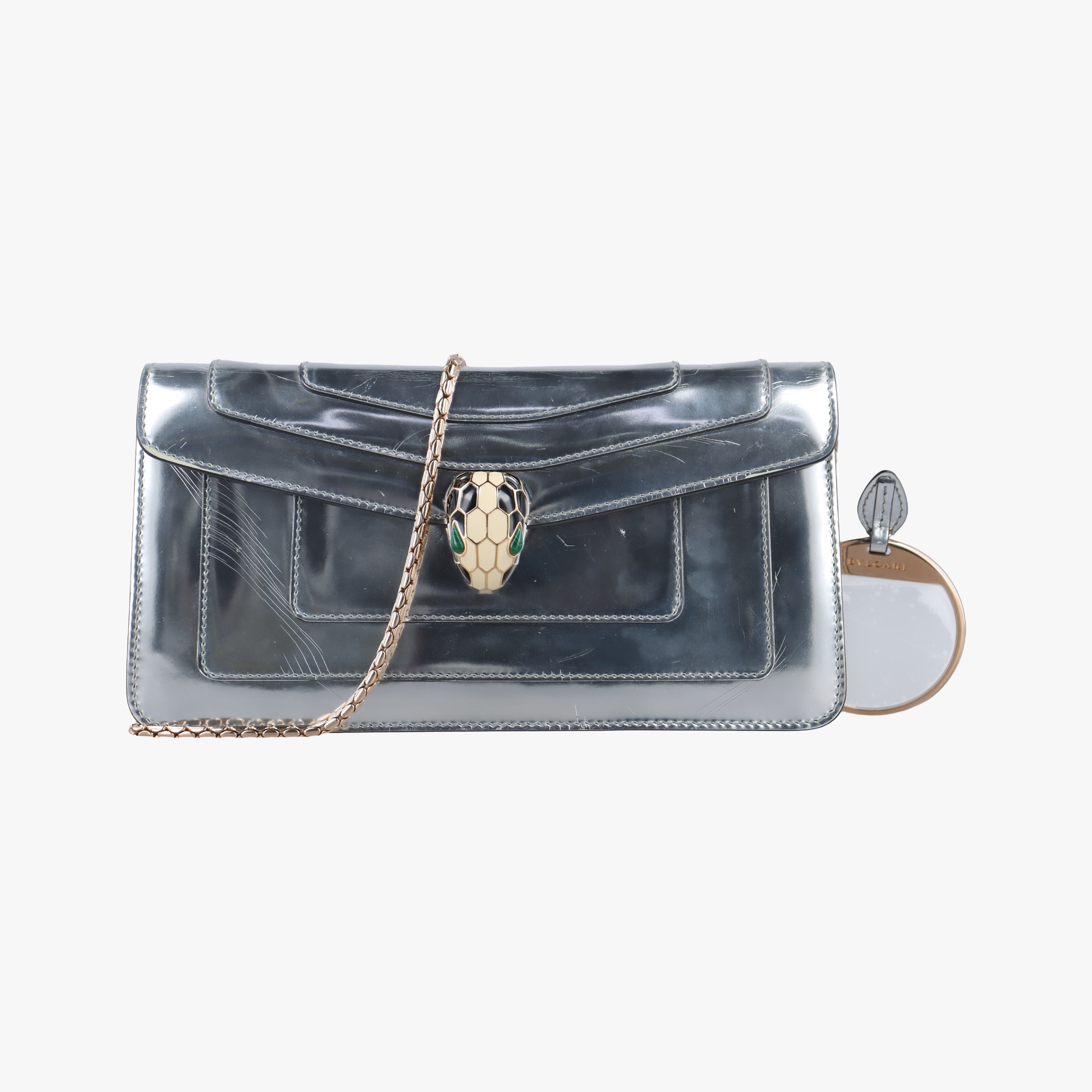 Pre-owned Bvlgari SERPENTI FOREVER Silver Enamel  shoulderbag | stylenewstar