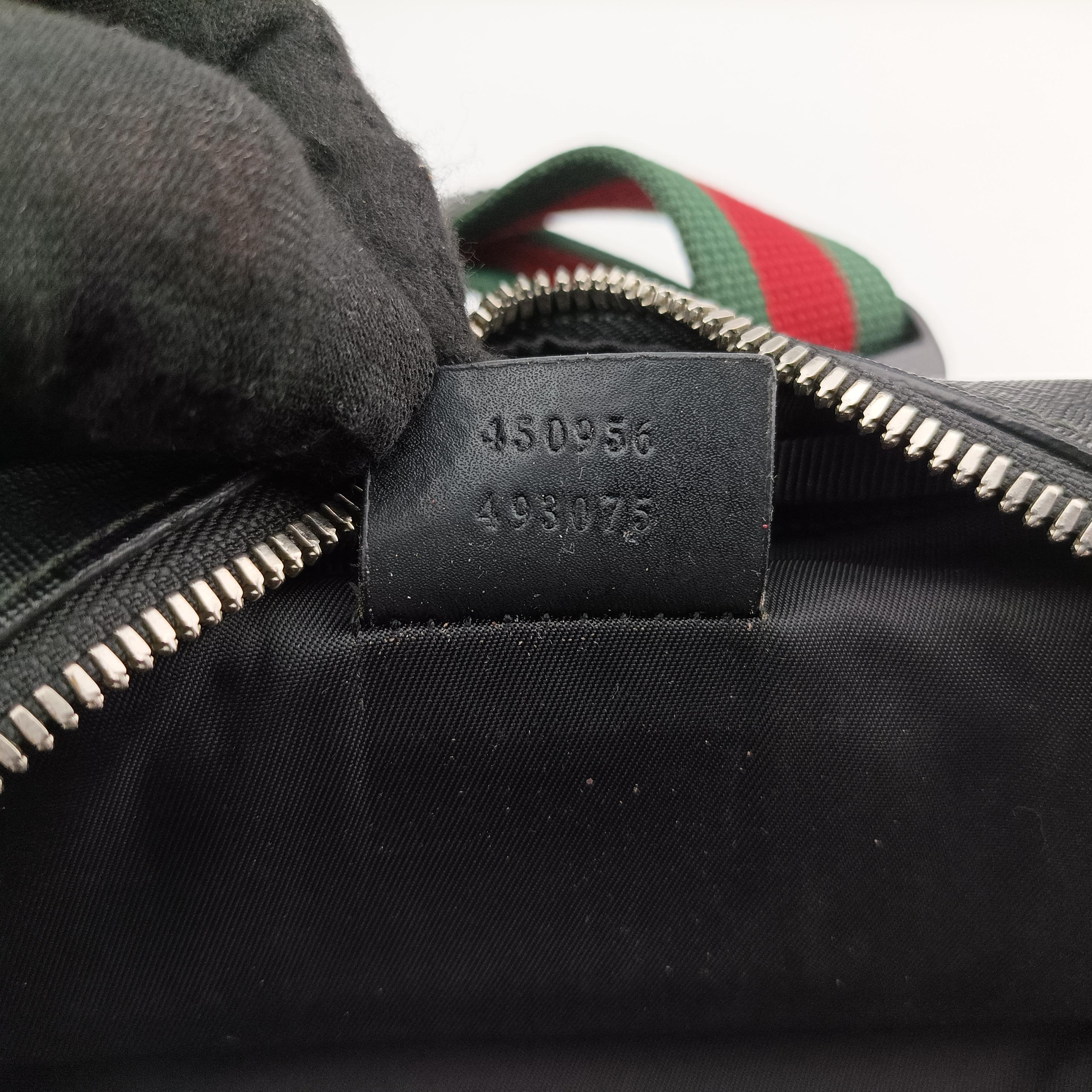 Pre-owned Gucci GG Supreme Web Brown Canvas×Leather 450956 bum bag/waist bag | stylenewstar