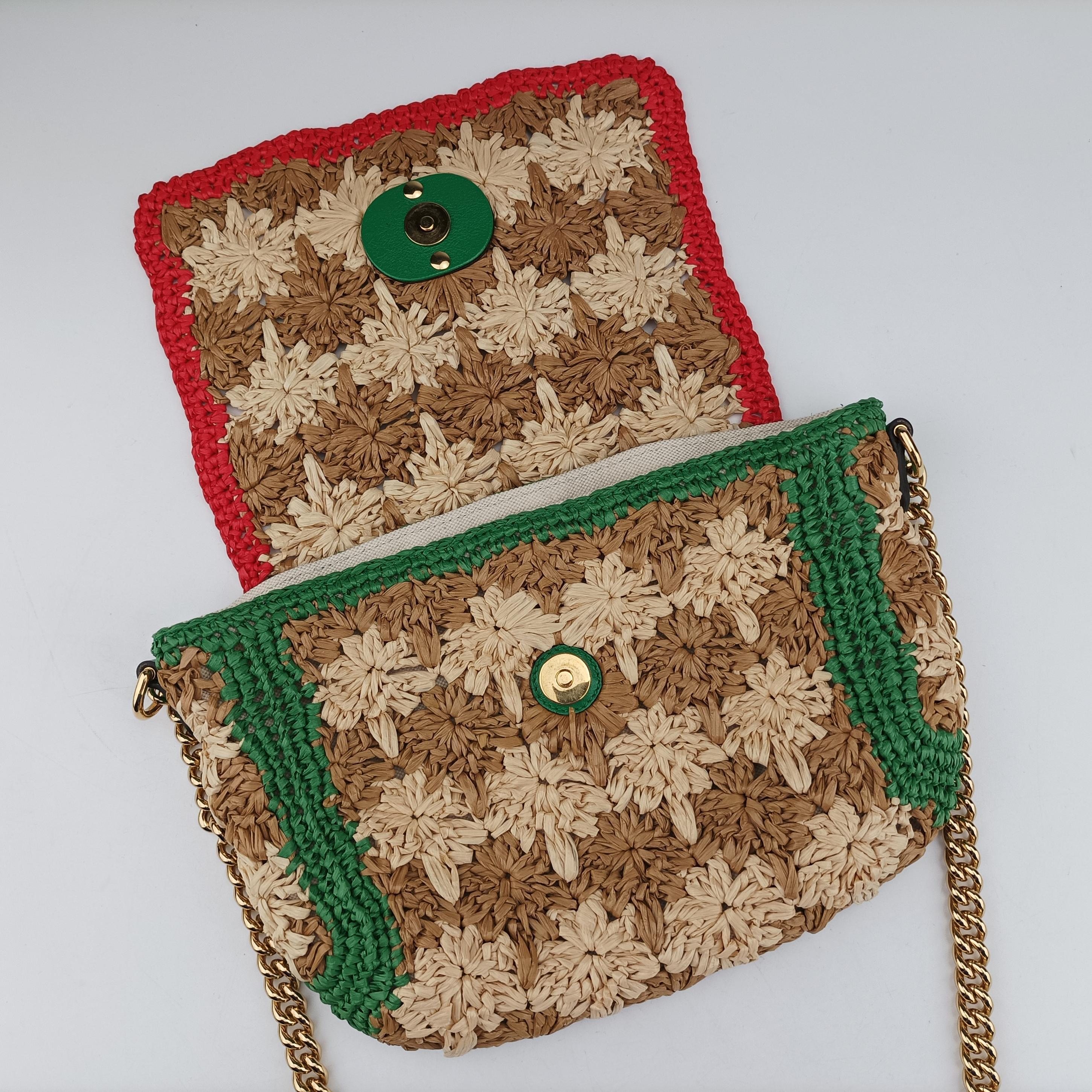 Secondhand Gucci GG Marmont Multicolour straw 574433 shoulderbag | stylenewstar