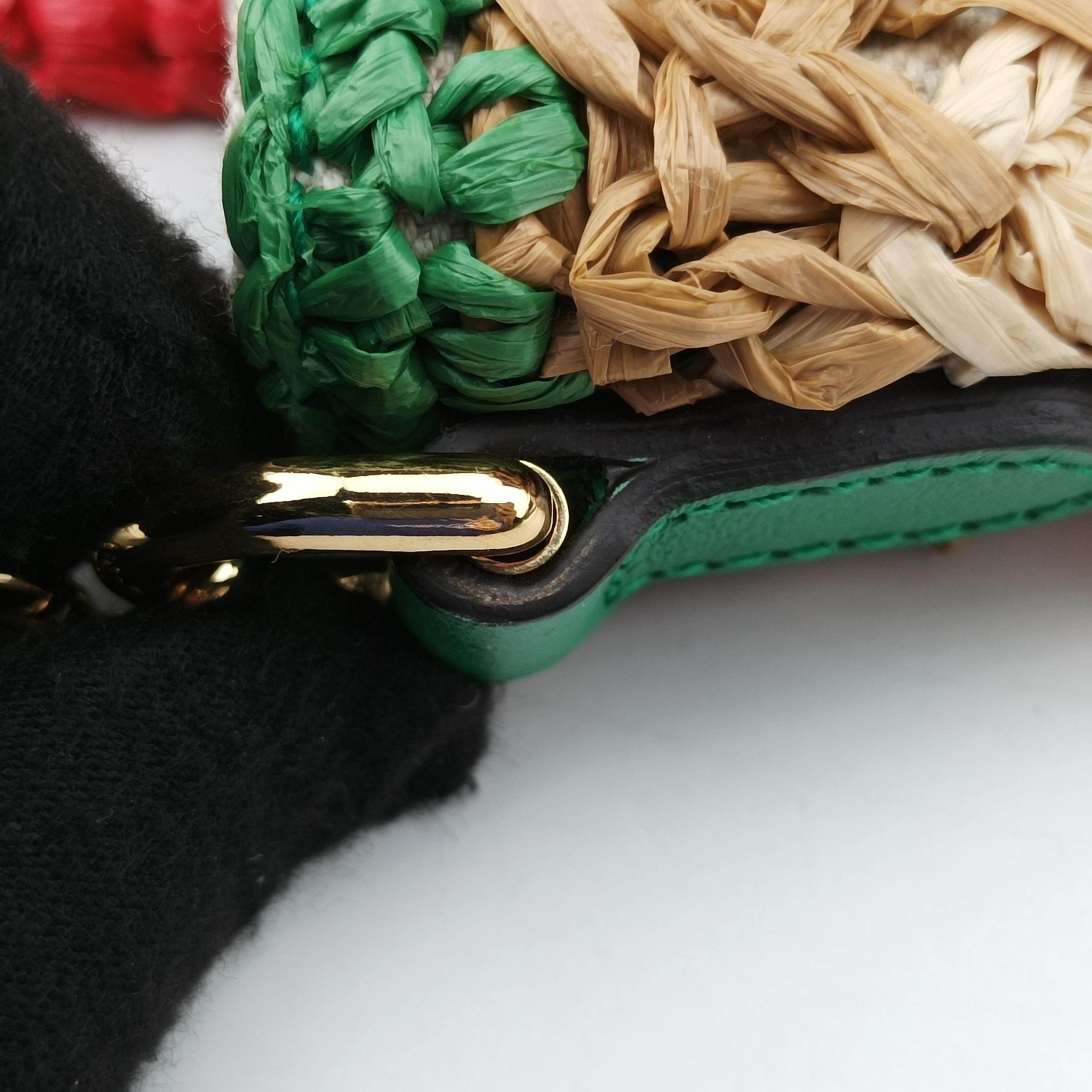 Secondhand Gucci GG Marmont Multicolour straw 574433 shoulderbag | stylenewstar
