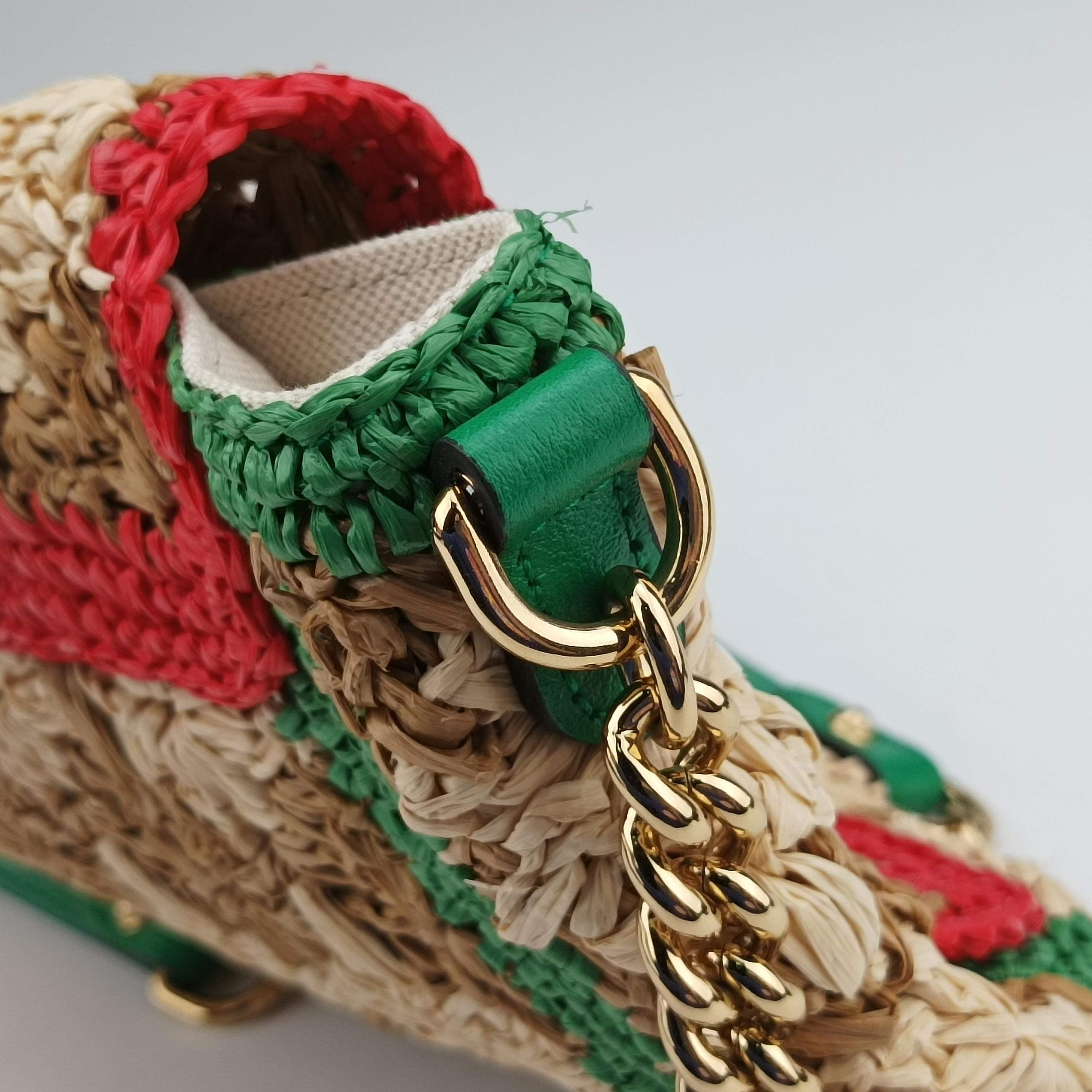 Secondhand Gucci GG Marmont Multicolour straw 574433 shoulderbag | stylenewstar