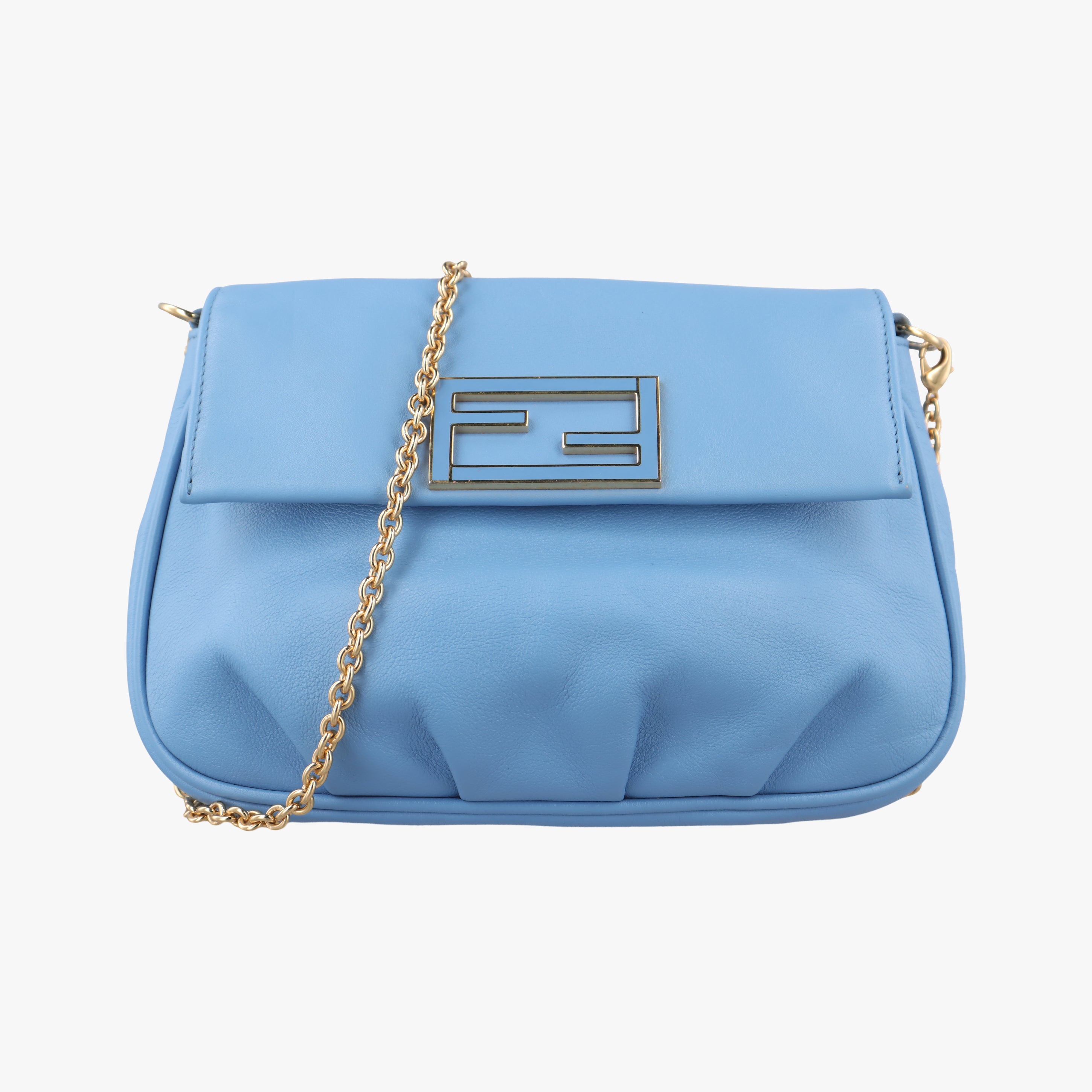 Secondhand Fendi Fendista Pochette Blue Leather 8M0276 shoulderbag | stylenewstar