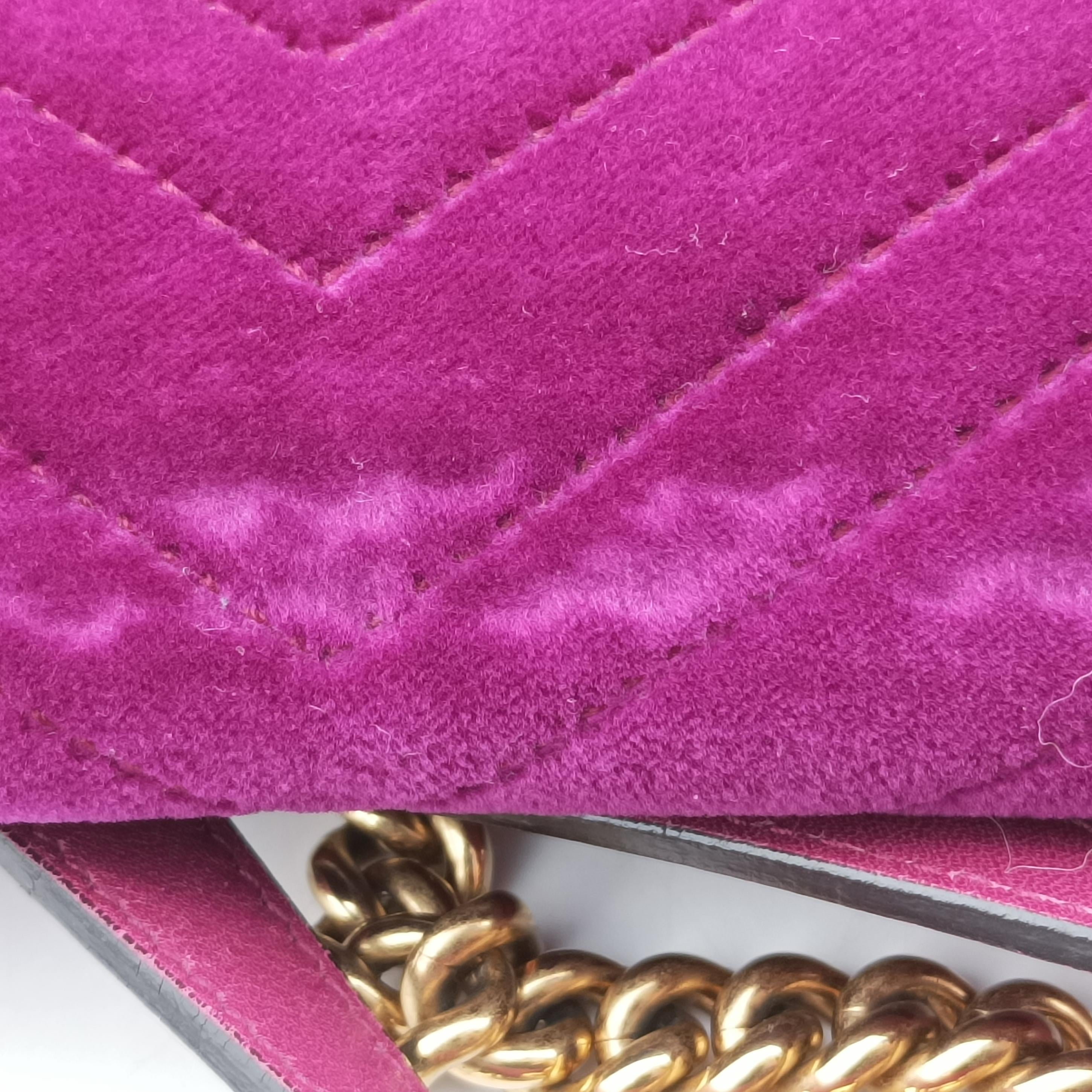 Secondhand Gucci GG Marmont Purple velour 443497 shoulderbag | stylenewstar