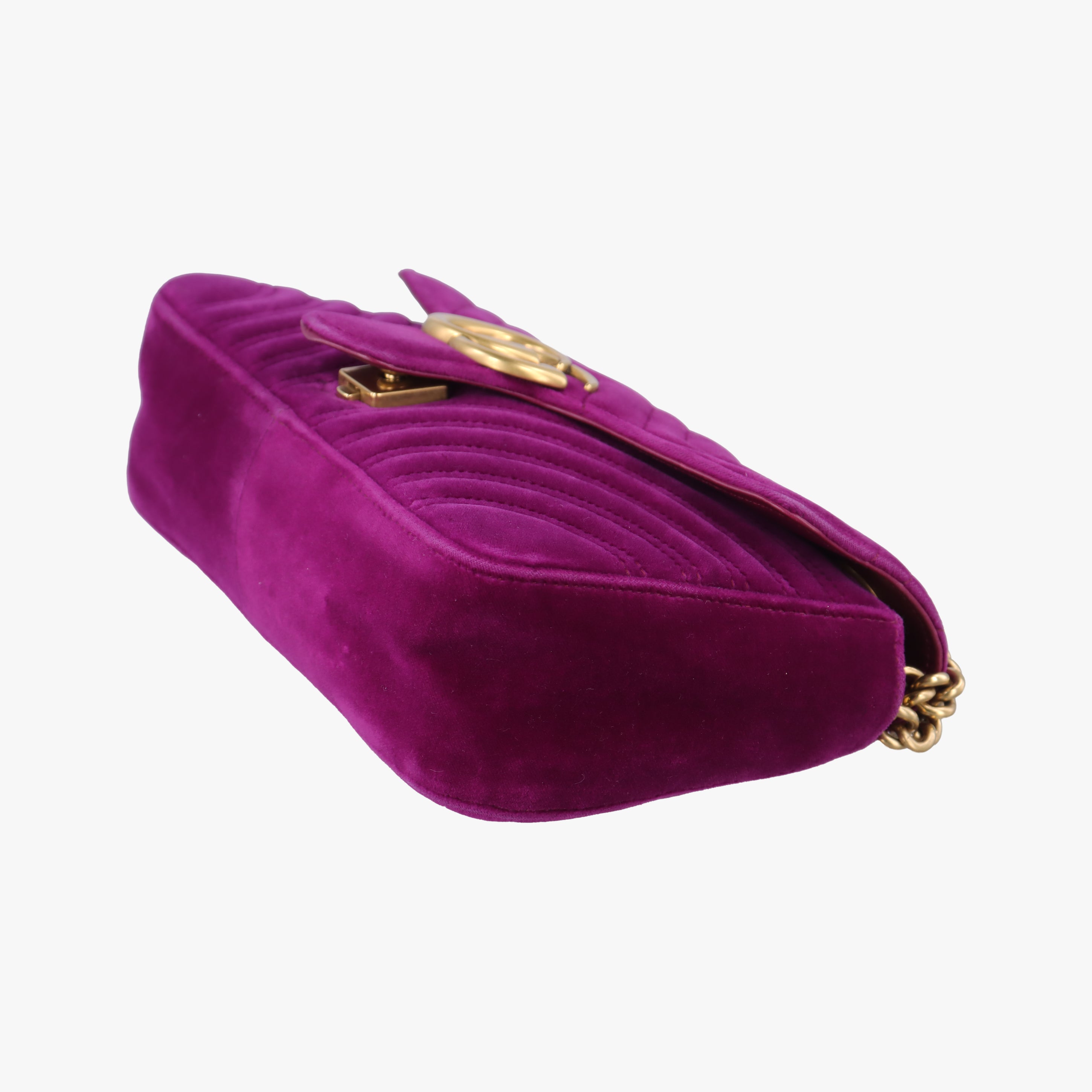 Secondhand Gucci GG Marmont Purple velour 443497 shoulderbag | stylenewstar
