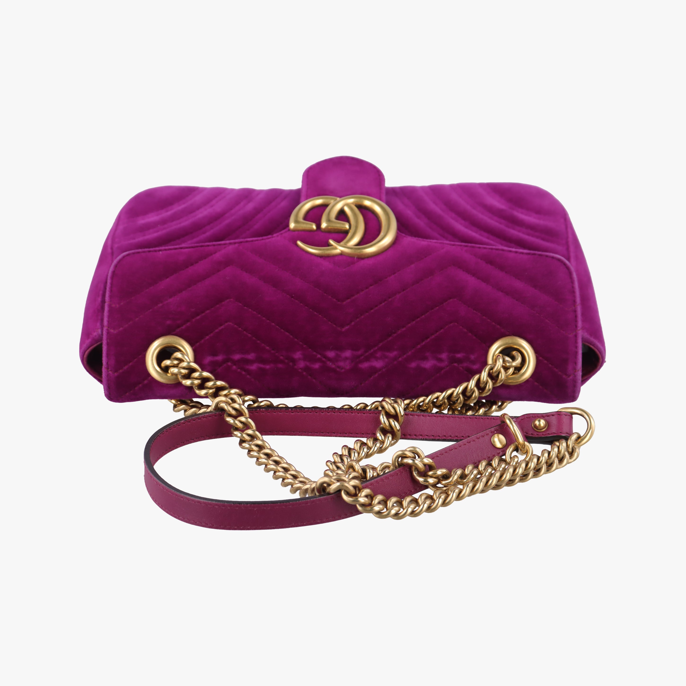 Secondhand Gucci GG Marmont Purple velour 443497 shoulderbag | stylenewstar