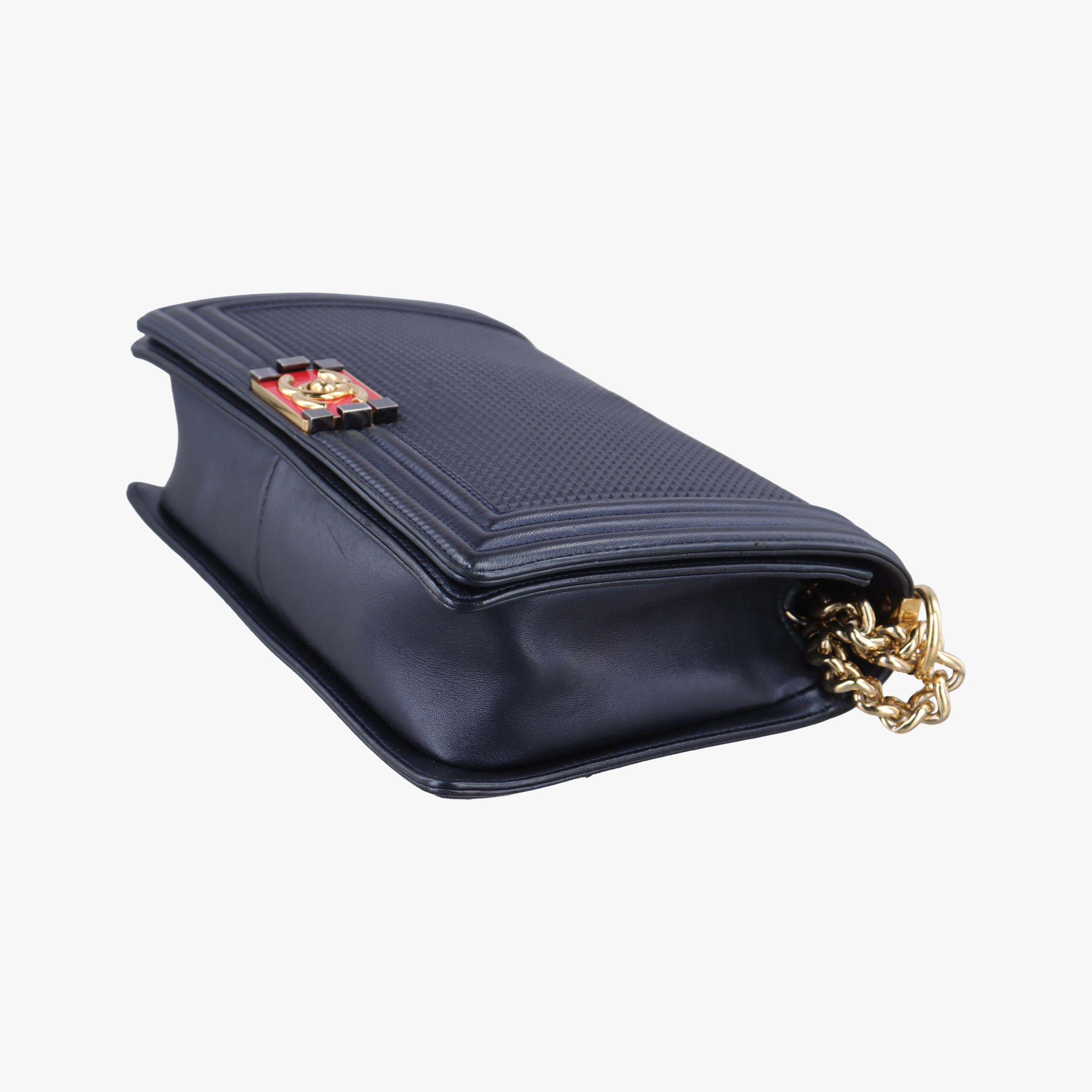 Pre-owned Chanel BOY CHANEL Navy Leather A92096 shoulderbag | stylenewstar