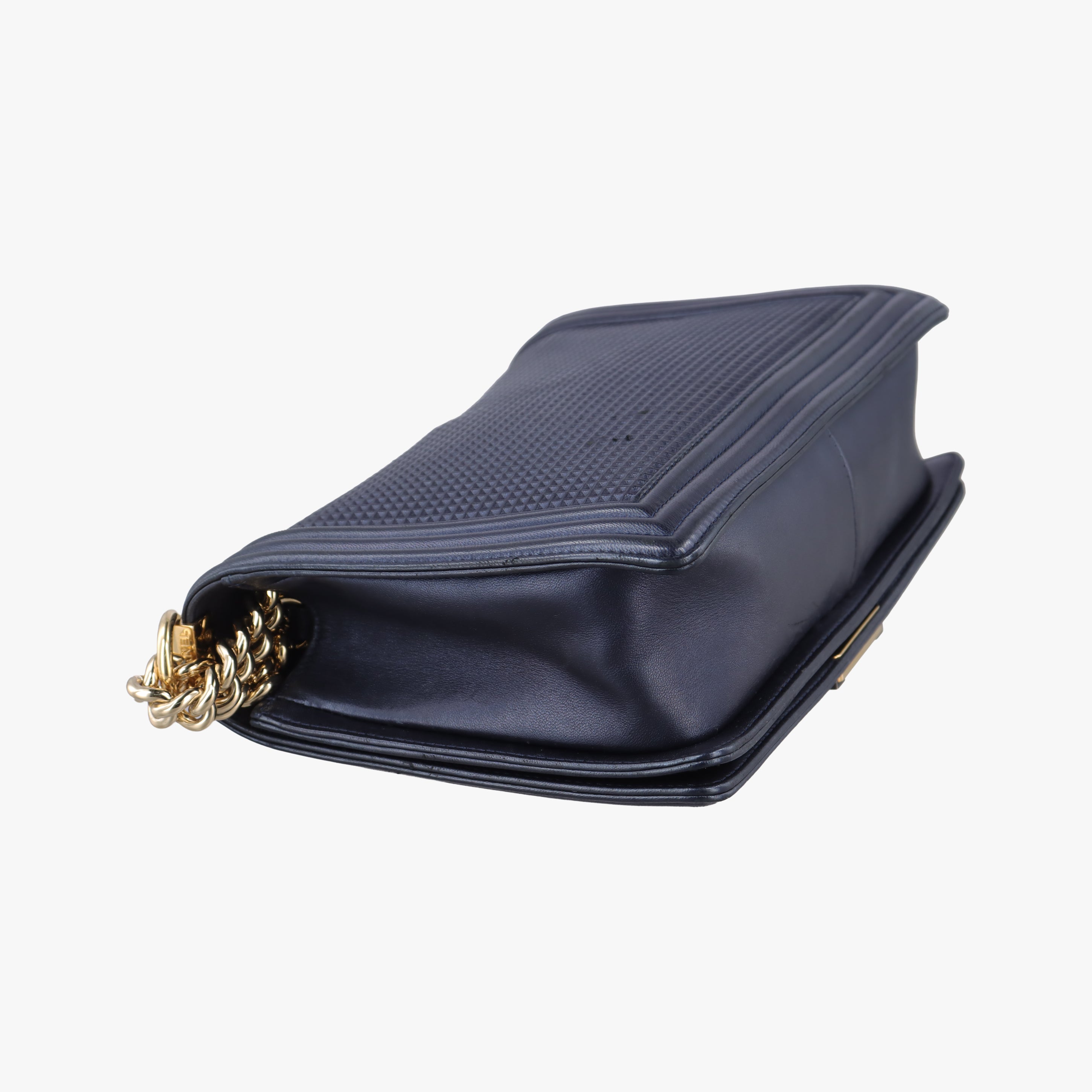 Pre-owned Chanel BOY CHANEL Navy Leather A92096 shoulderbag | stylenewstar