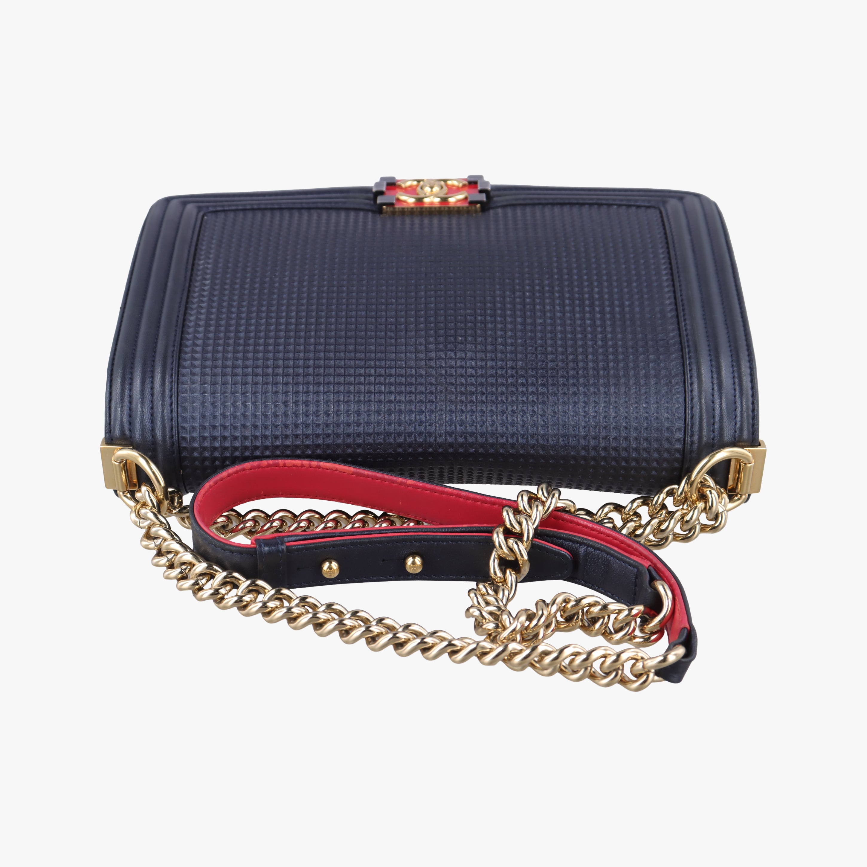 Pre-owned Chanel BOY CHANEL Navy Leather A92096 shoulderbag | stylenewstar