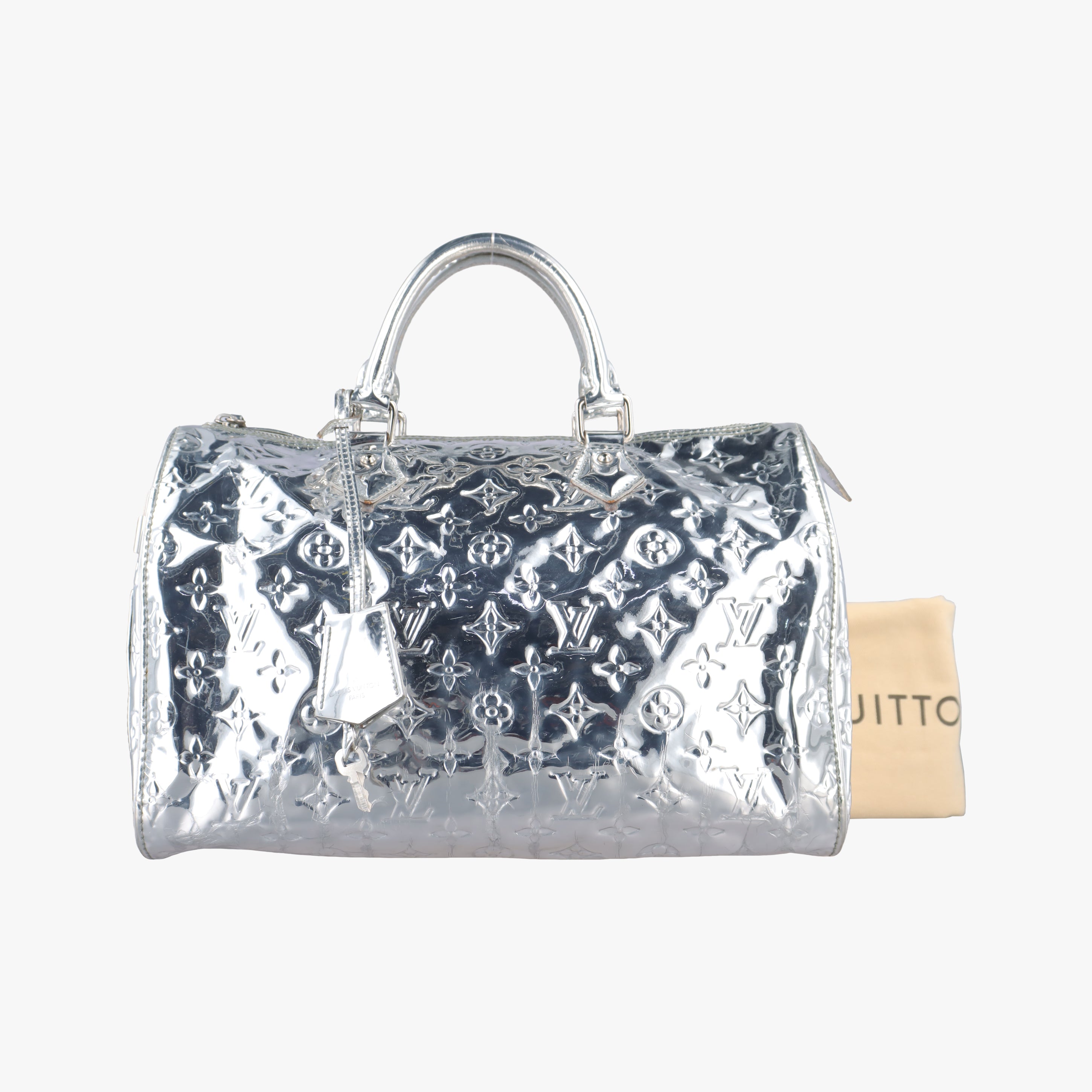 Secondhand Louis Vuitton Speedy 30 Silver Monogram Miroir M95271 handbag | stylenewstar