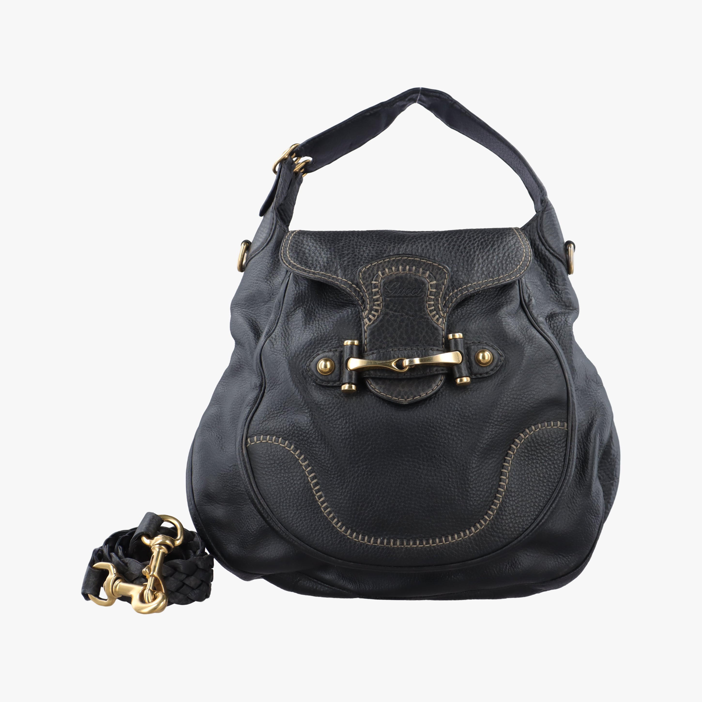 Vintage Gucci Pelham Hobo Black Leather 223955 shoulderbag | stylenewstar