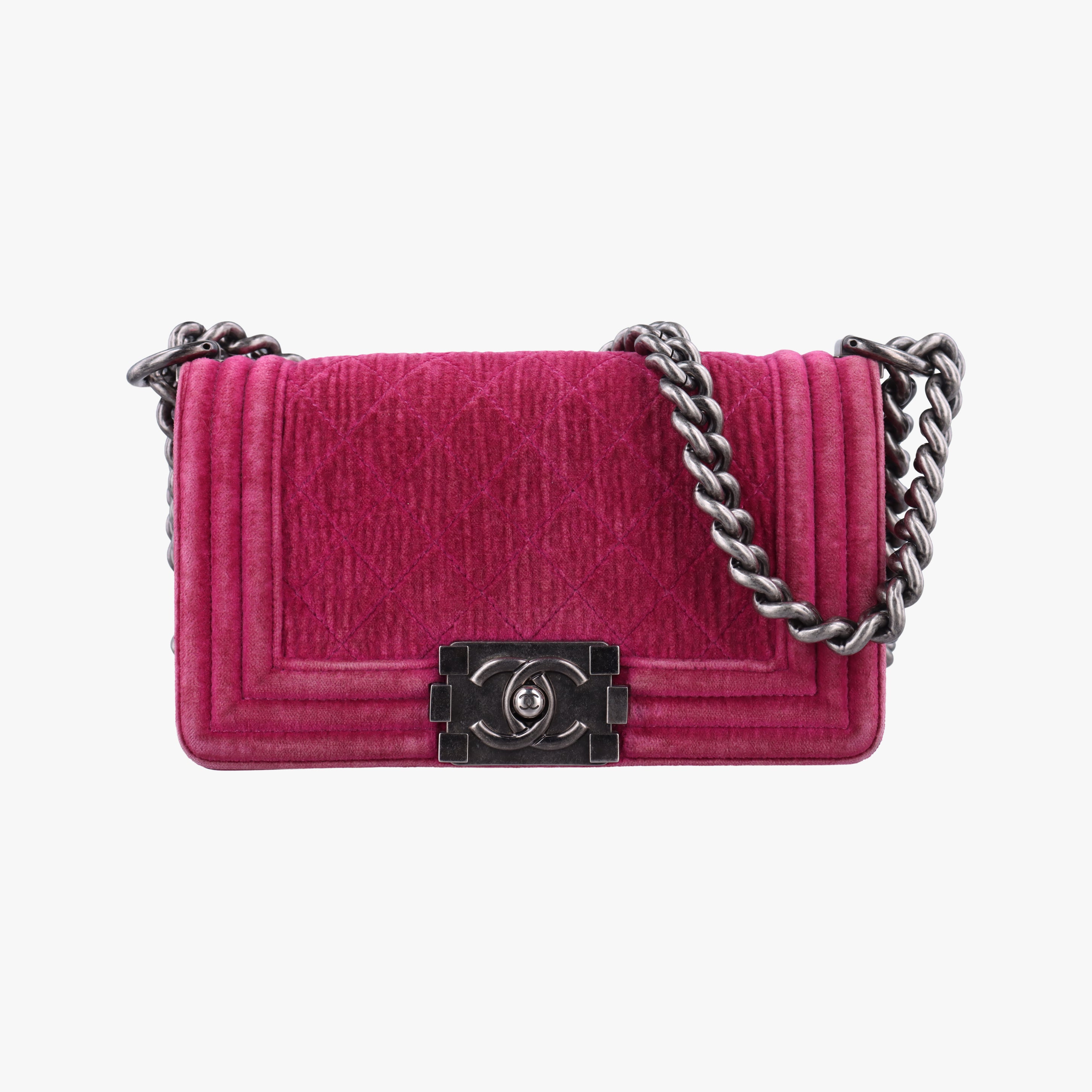 Pre-owned Chanel BOY CHANEL Rose velour A67416 shoulderbag | stylenewstar