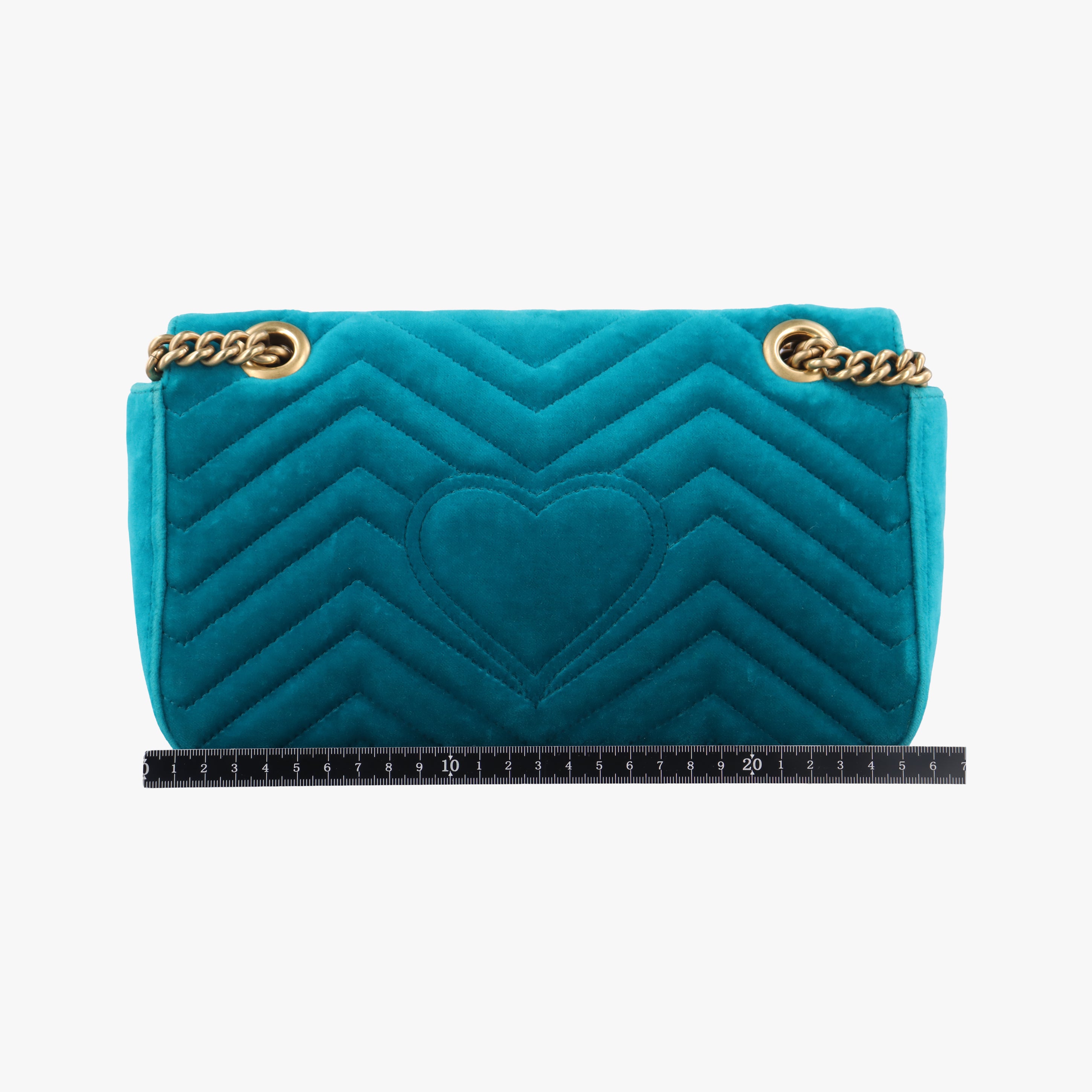 Secondhand Gucci GG Marmont Green velour 443497 shoulderbag | stylenewstar