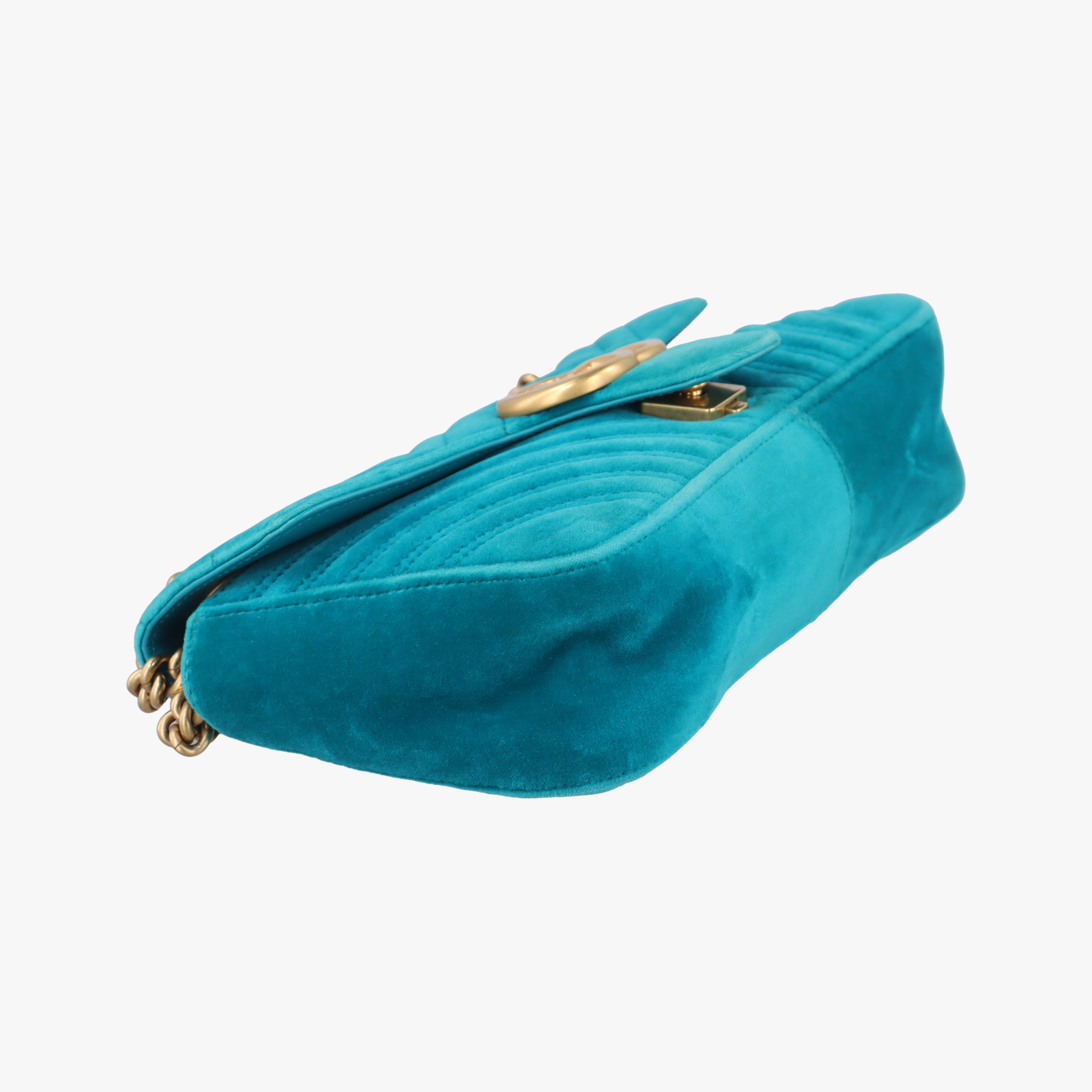 Secondhand Gucci GG Marmont Green velour 443497 shoulderbag | stylenewstar