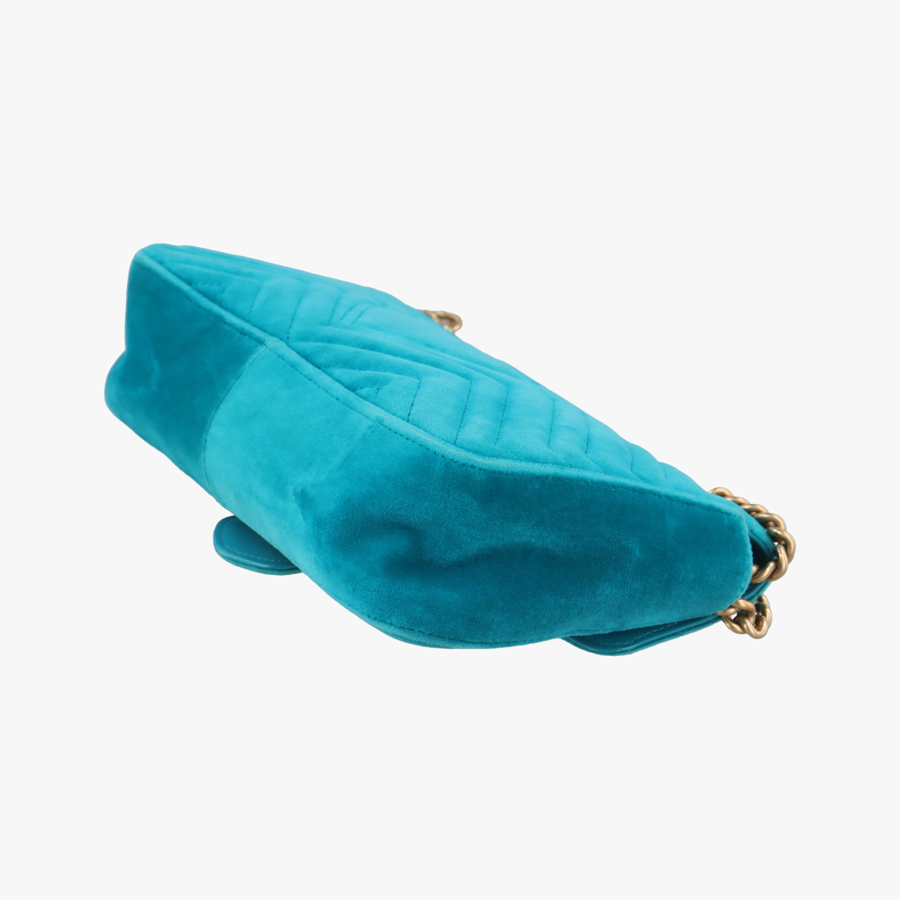 Secondhand Gucci GG Marmont Green velour 443497 shoulderbag | stylenewstar