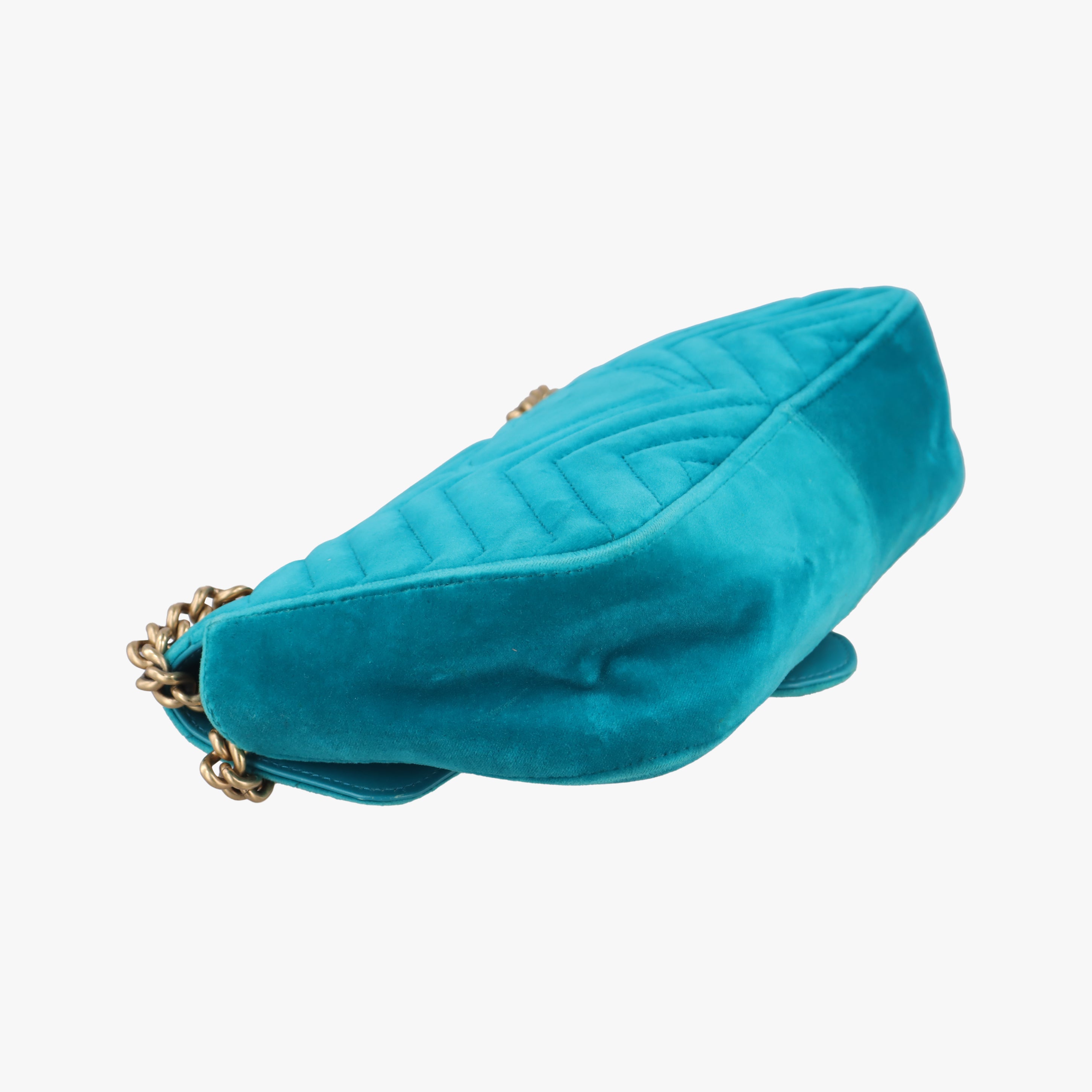 Secondhand Gucci GG Marmont Green velour 443497 shoulderbag | stylenewstar