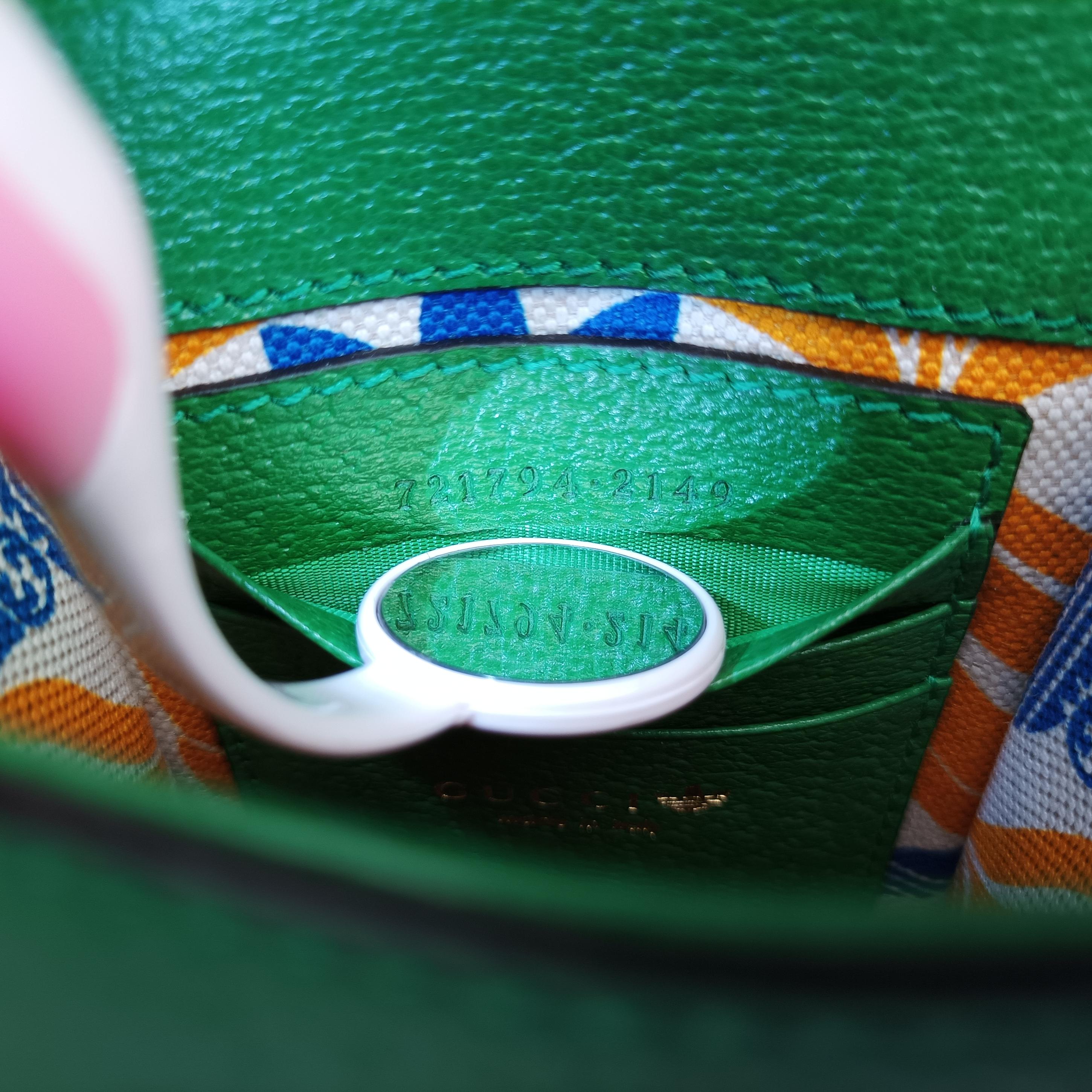 Pre-owned Gucci Gucci ×adidas Mini Green Leather 721794 shoulderbag | stylenewstar