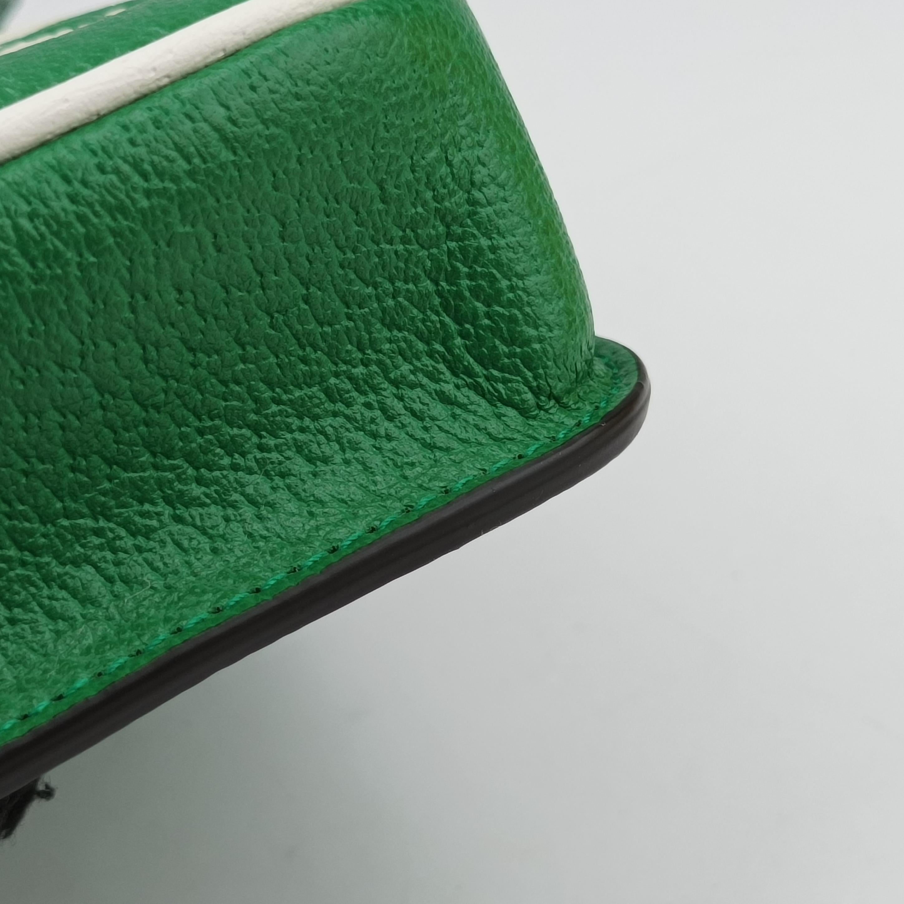 Pre-owned Gucci Gucci ×adidas Mini Green Leather 721794 shoulderbag | stylenewstar