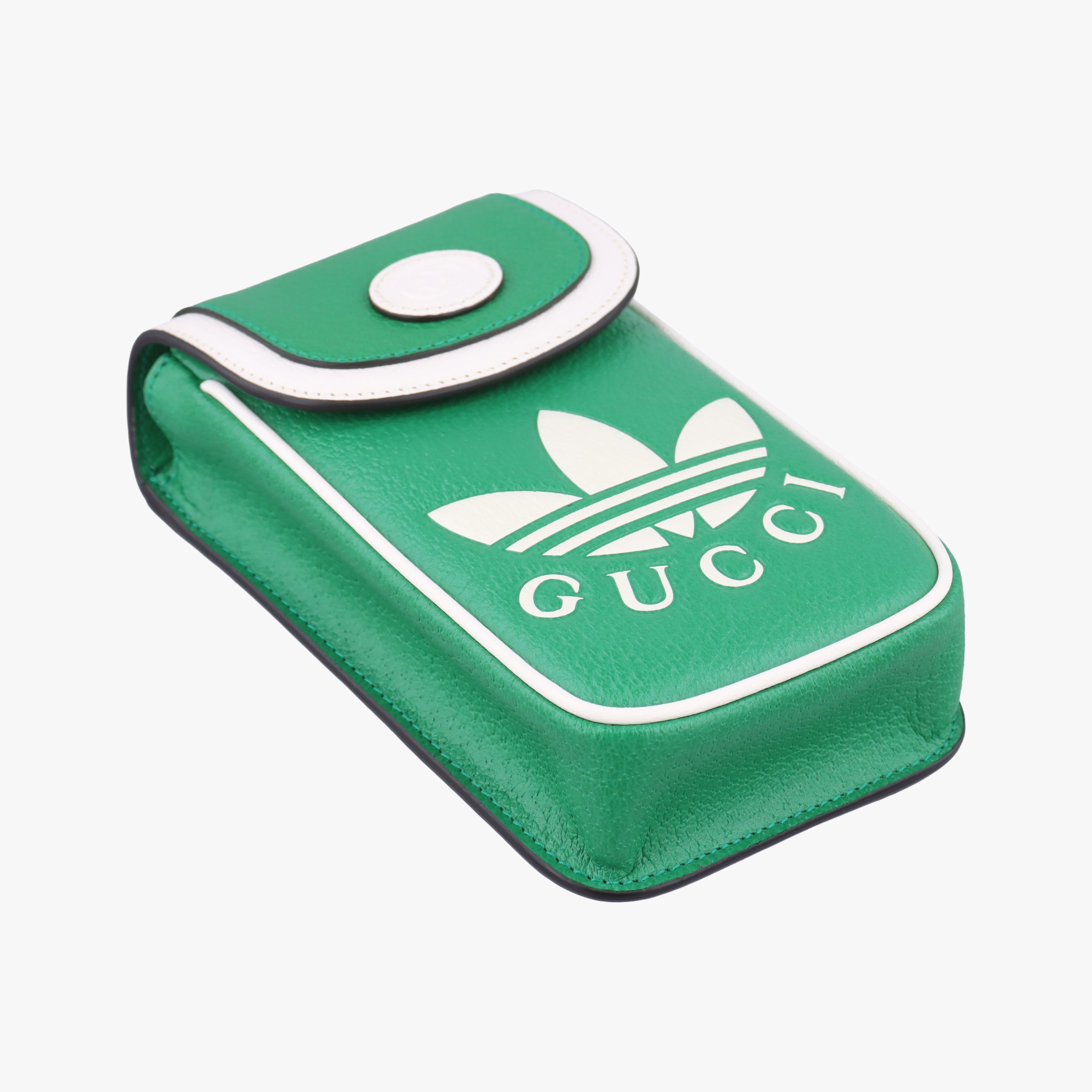 Pre-owned Gucci Gucci ×adidas Mini Green Leather 721794 shoulderbag | stylenewstar