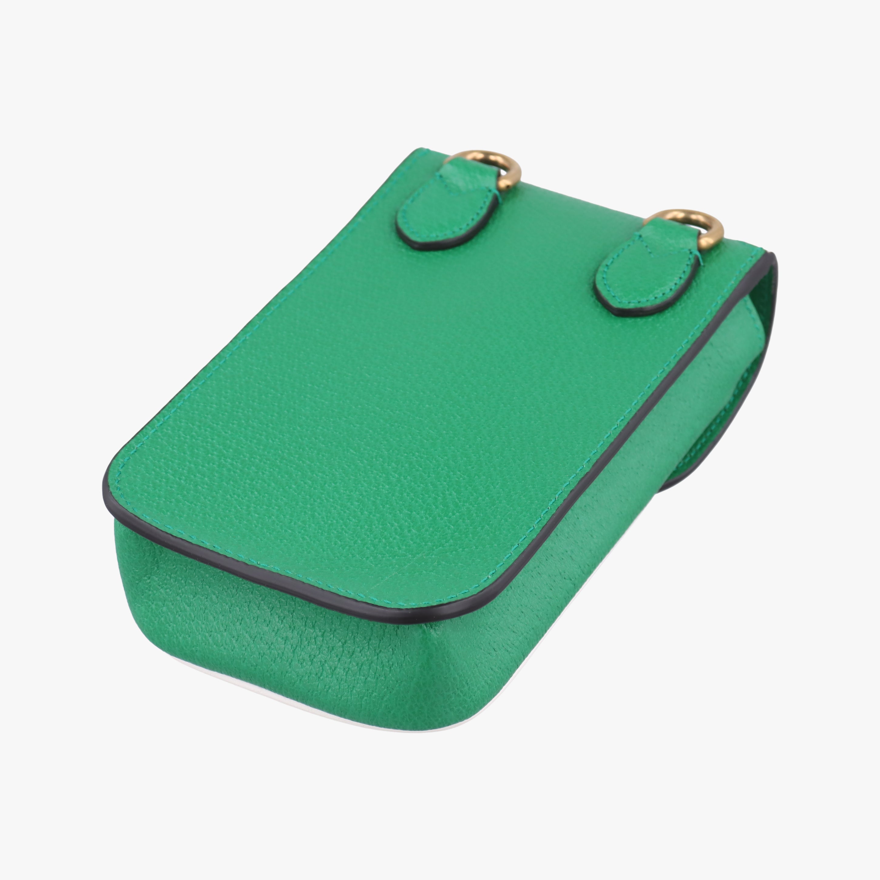 Pre-owned Gucci Gucci ×adidas Mini Green Leather 721794 shoulderbag | stylenewstar