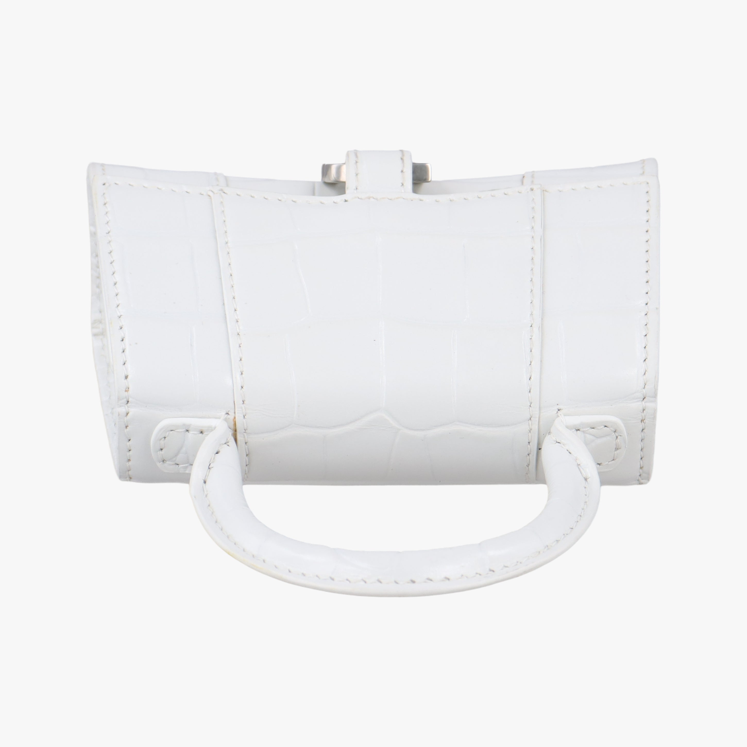 Pre-owned Balenciaga Hourglass mini White leather  shoulderbag | stylenewstar