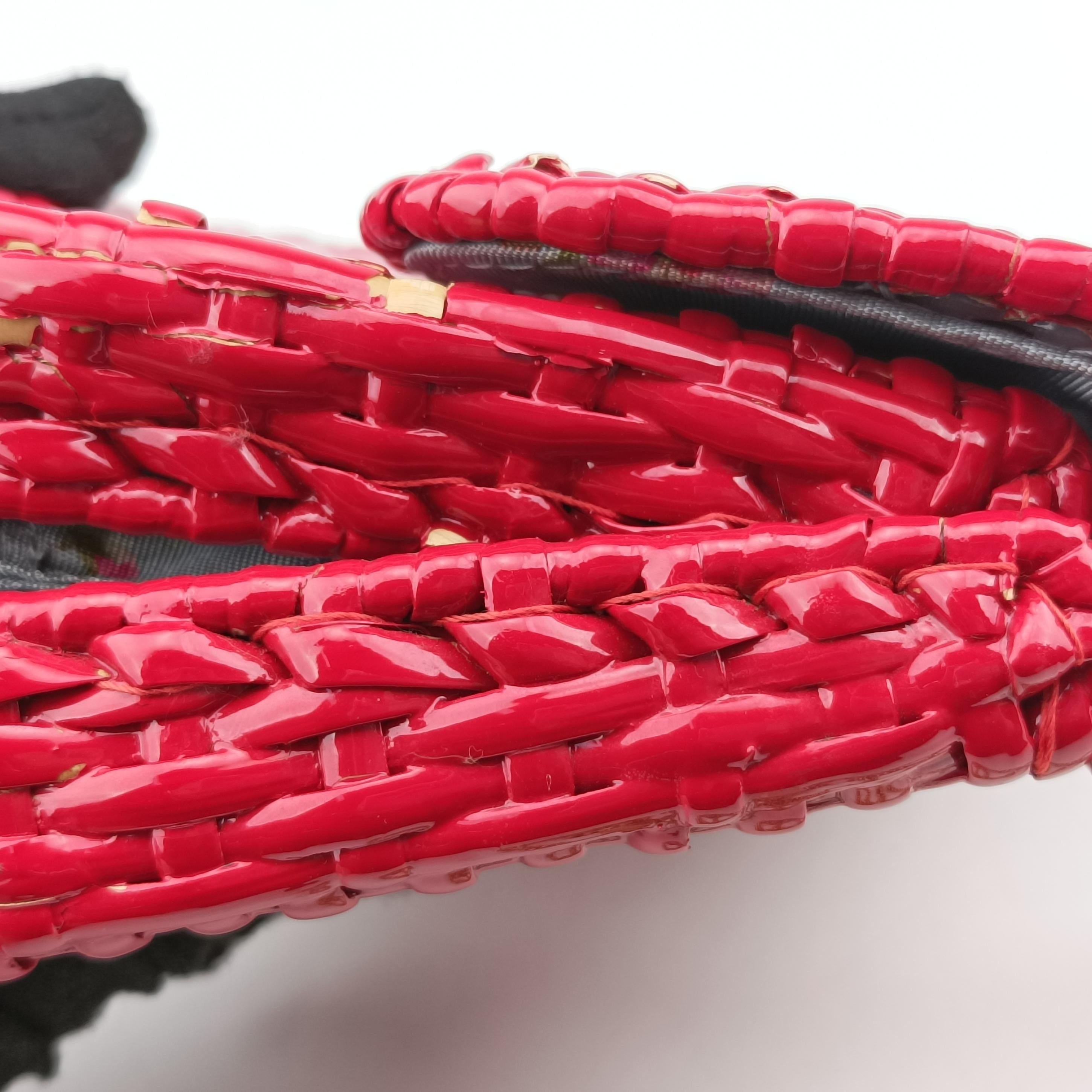 Vintage Gucci Wicker GG Marmont flap Red Wicker 524829 shoulderbag | stylenewstar