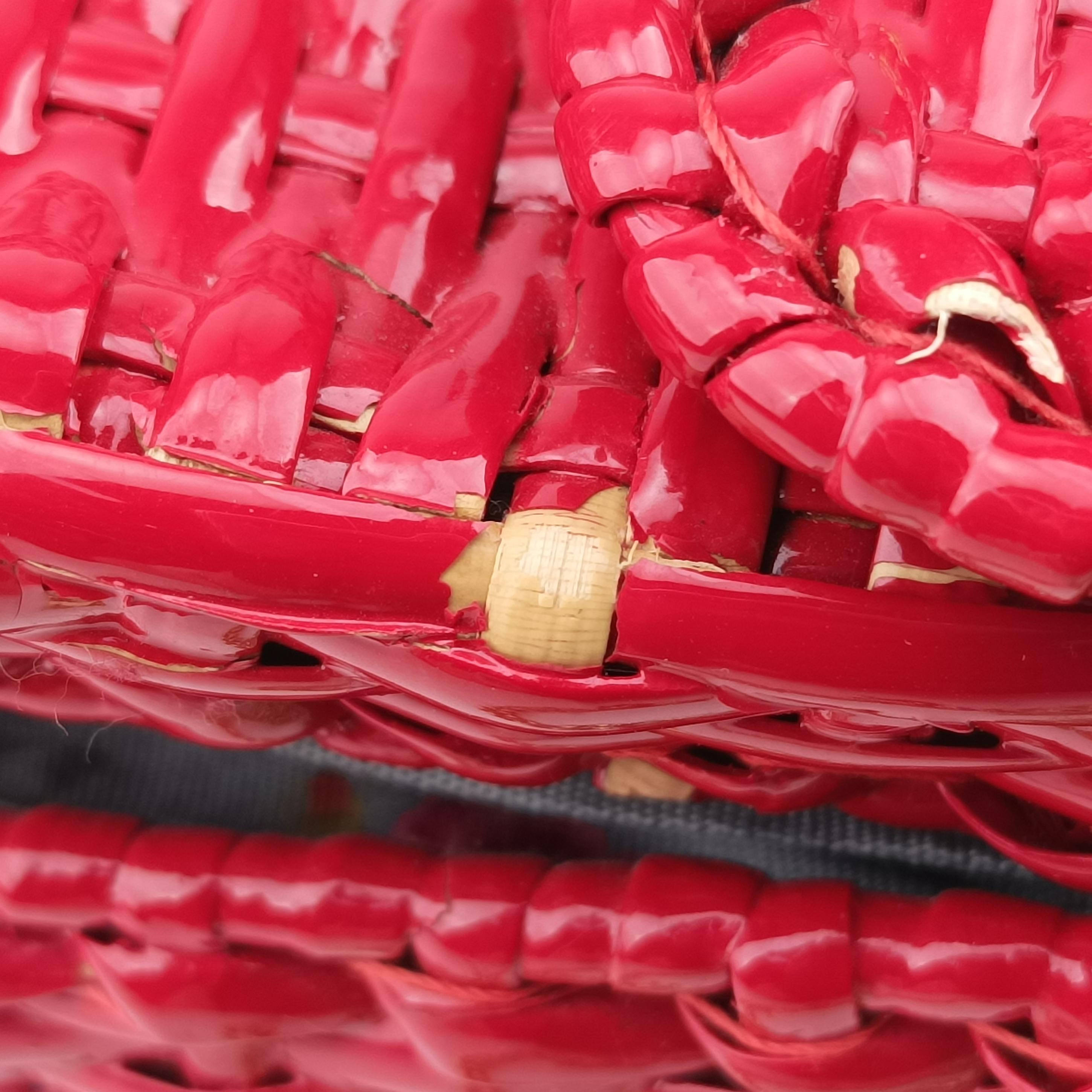 Vintage Gucci Wicker GG Marmont flap Red Wicker 524829 shoulderbag | stylenewstar