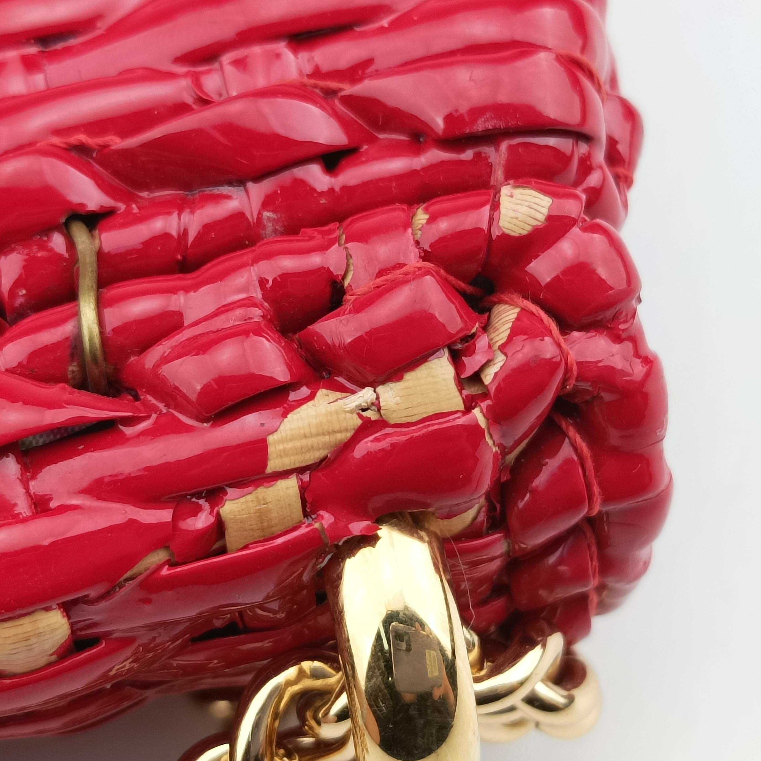 Vintage Gucci Wicker GG Marmont flap Red Wicker 524829 shoulderbag | stylenewstar