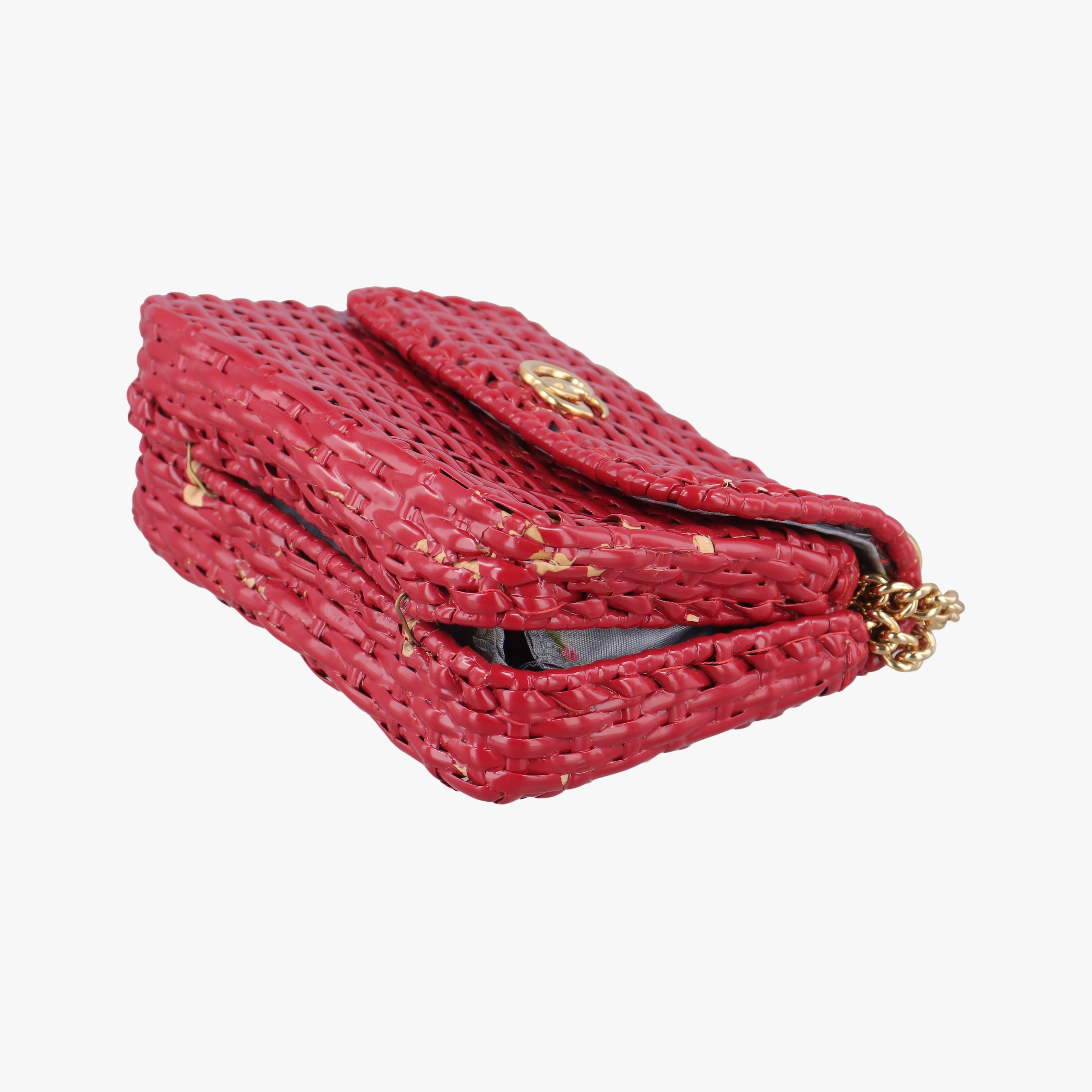 Vintage Gucci Wicker GG Marmont flap Red Wicker 524829 shoulderbag | stylenewstar